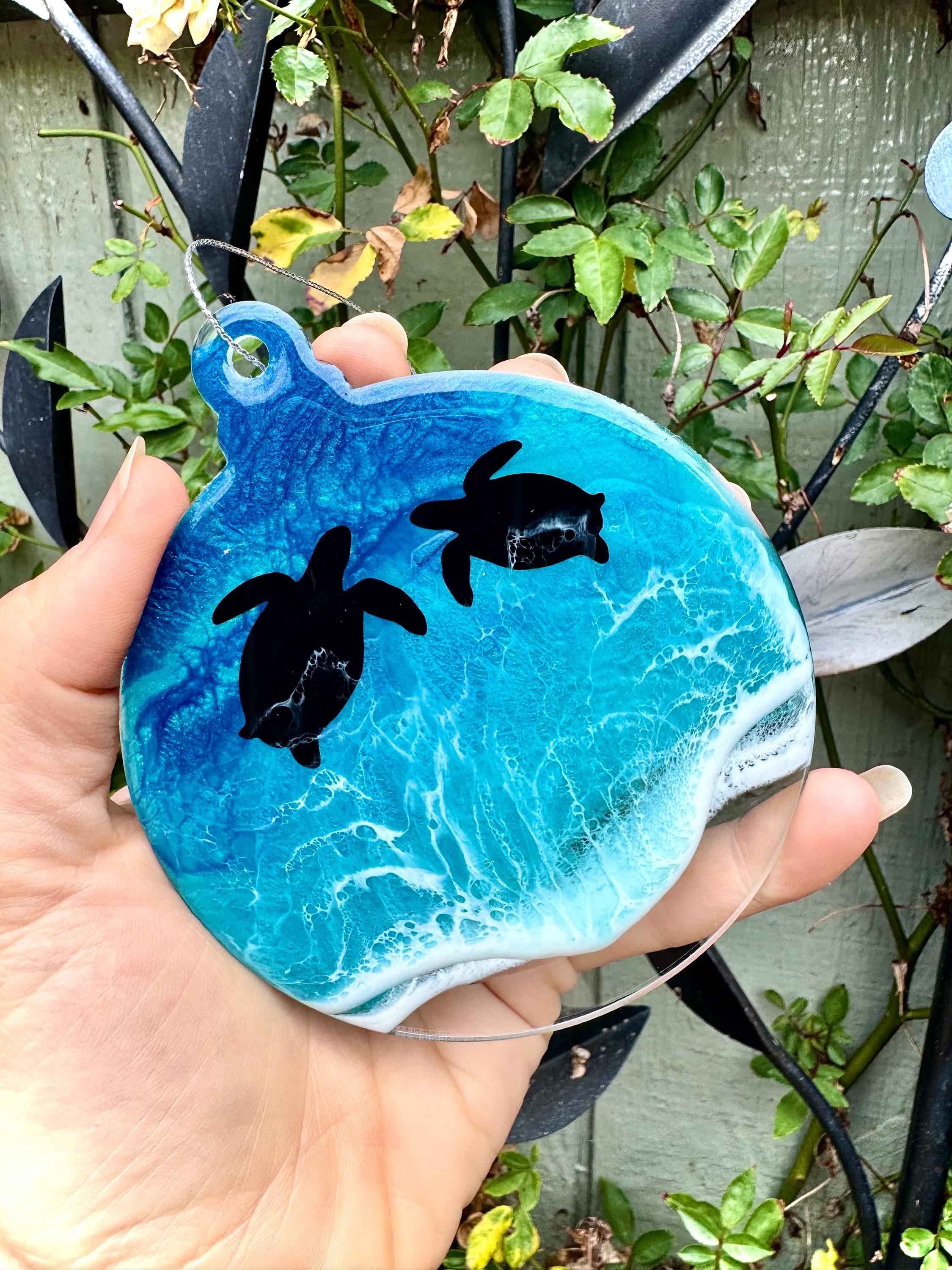 Honu Turtle Christmas Ornament - Resin Ocean Beach Ornament - Nautical Holiday Decor - Mele Kalikimaka 3 - MeasureMason Honu Turtle Christmas Ornament - Resin Ocean Beach Ornament - Nautical Holiday Decor - Mele Kalikimaka 3