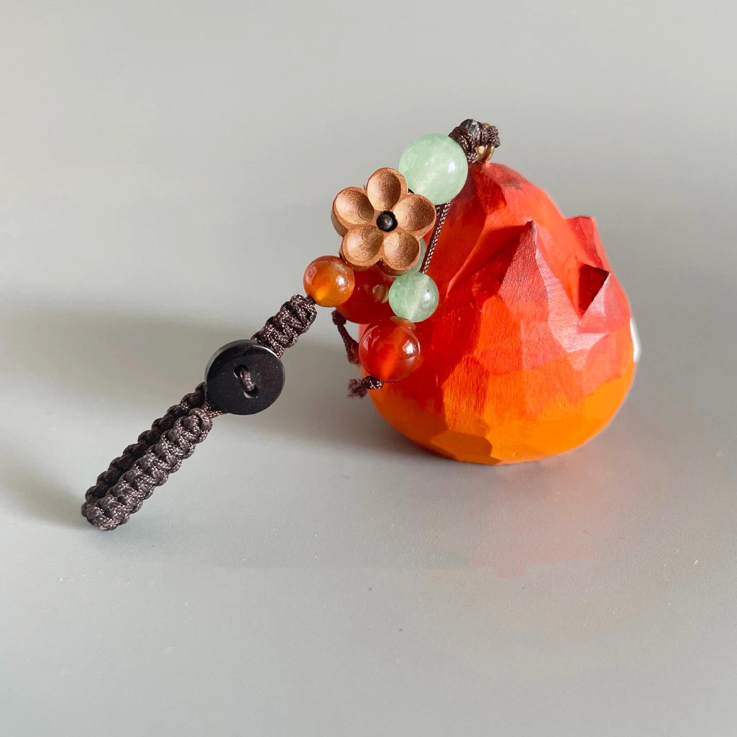 Hand Carved Wooden Flame Keychain, Lucky Charm Bag Pendant, Handmade Rearview Car Charm, Cute Gift 4 - MeasureMason Hand Carved Wooden Flame Keychain, Lucky Charm Bag Pendant, Handmade Rearview Car Charm, Cute Gift 4