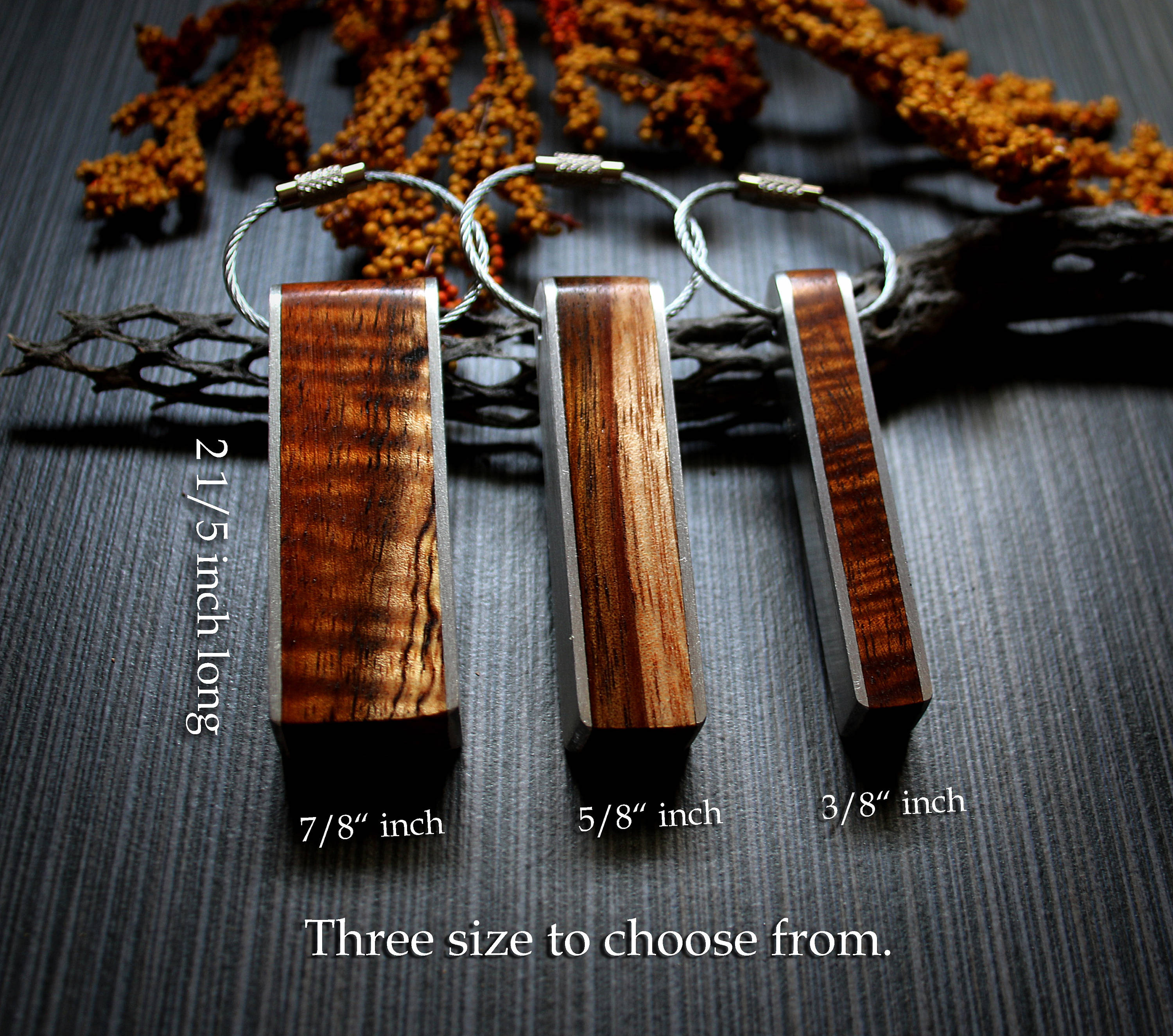 Custom Koa Wood & Aluminum Keychain - 5th or 10th Anniversary Gift, Personalized Laser Engraved 2 - MeasureMason Custom Koa Wood & Aluminum Keychain - 5th or 10th Anniversary Gift, Personalized Laser Engraved 2