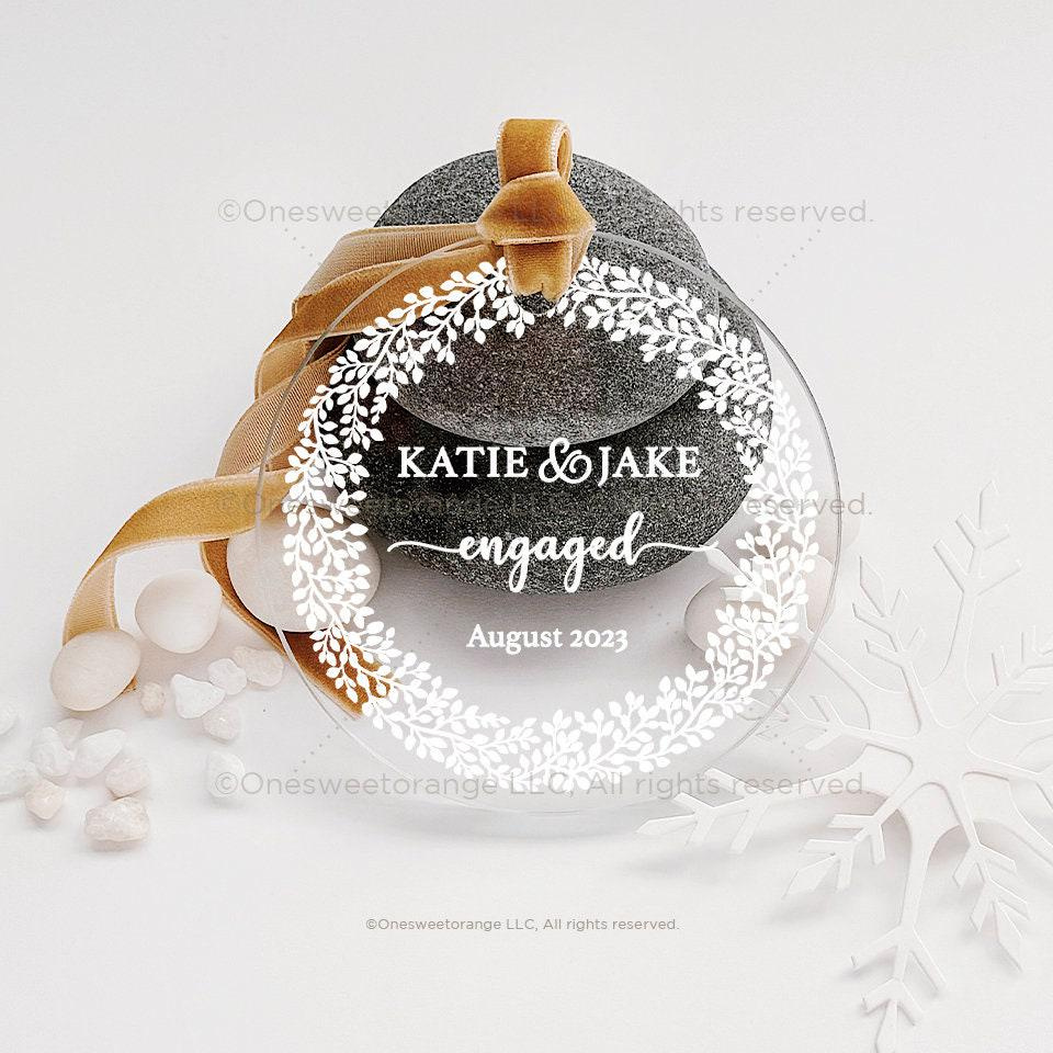 Personalized Acrylic Engagement Ornament - Custom Couple Keepsake Gift