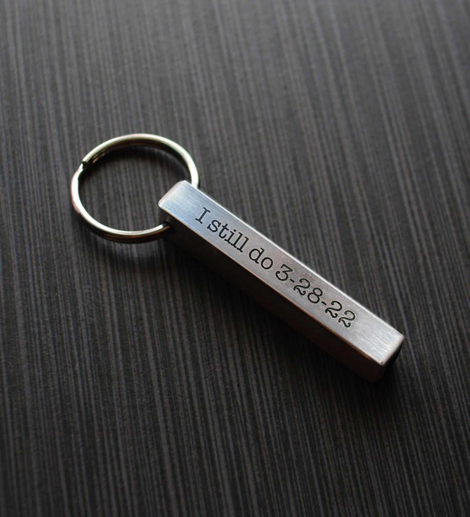 Custom Koa Wood & Aluminum Keychain - 5th or 10th Anniversary Gift, Personalized Laser Engraved 1 - MeasureMason Custom Koa Wood & Aluminum Keychain - 5th or 10th Anniversary Gift, Personalized Laser Engraved 1