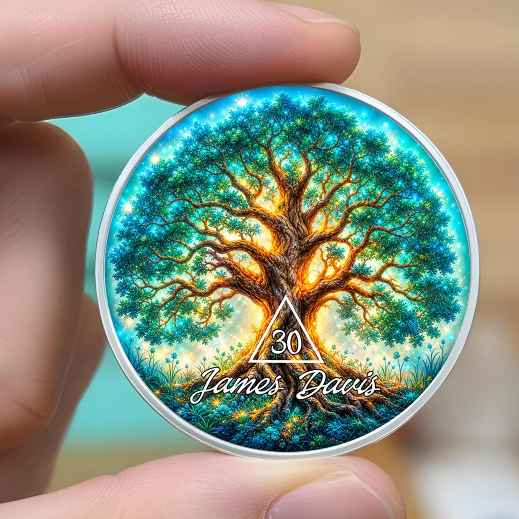 Tree of Life Sobriety Coin - Personalized 1-99 Years AA Recovery Medallion 2 - MeasureMason Tree of Life Sobriety Coin - Personalized 1-99 Years AA Recovery Medallion 2