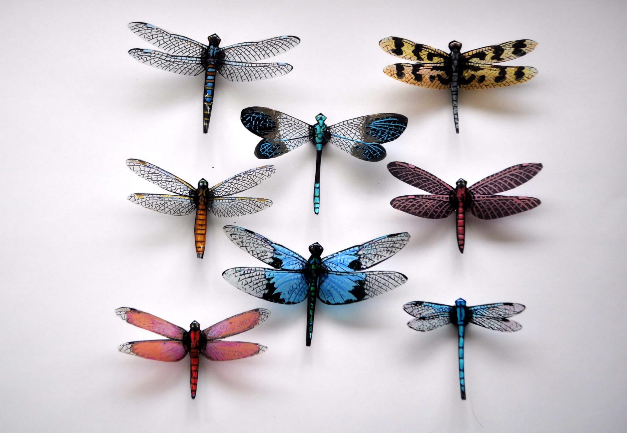 Dragonfly Refrigerator Magnets Set of 8, Multi-Color Fridge Decor Dragonfly Refrigerator Magnets Set of 8, Multi-Color Fridge Decor
