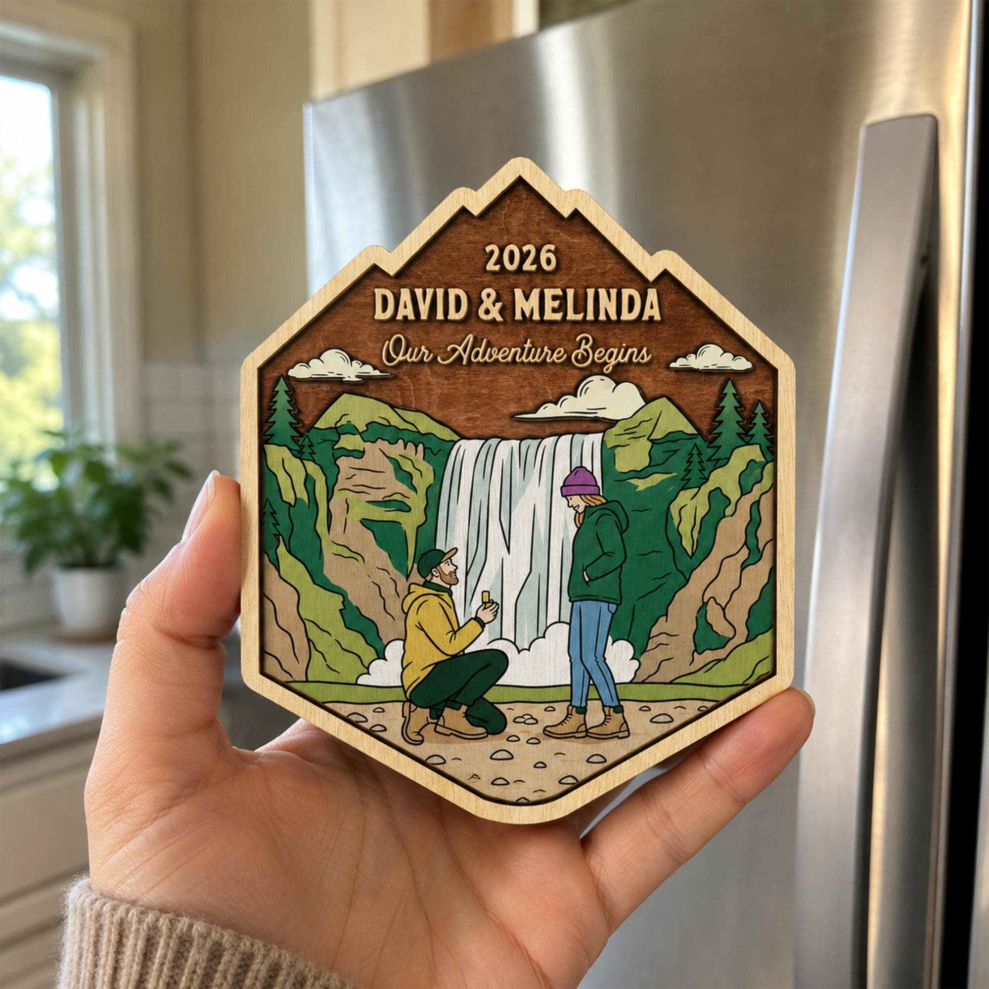 Custom Photo Fridge Magnet - Personalized Couples Keepsake Gift 1 - MeasureMason Custom Photo Fridge Magnet - Personalized Couples Keepsake Gift 1