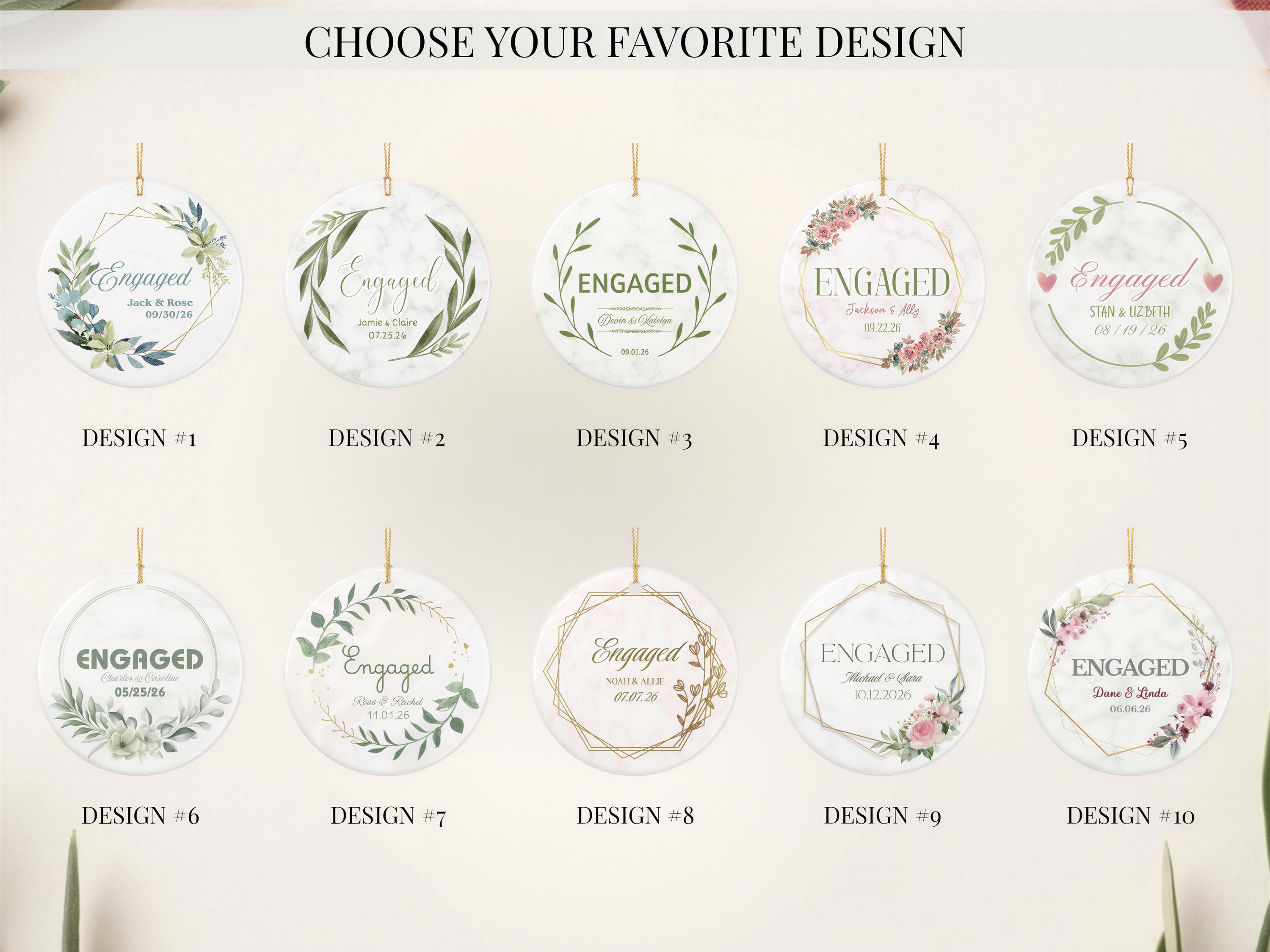 Personalized Engagement Ornament Ceramic Christmas Keepsake Couple Name Round Holiday Gift 3 - MeasureMason Personalized Engagement Ornament Ceramic Christmas Keepsake Couple Name Round Holiday Gift 3