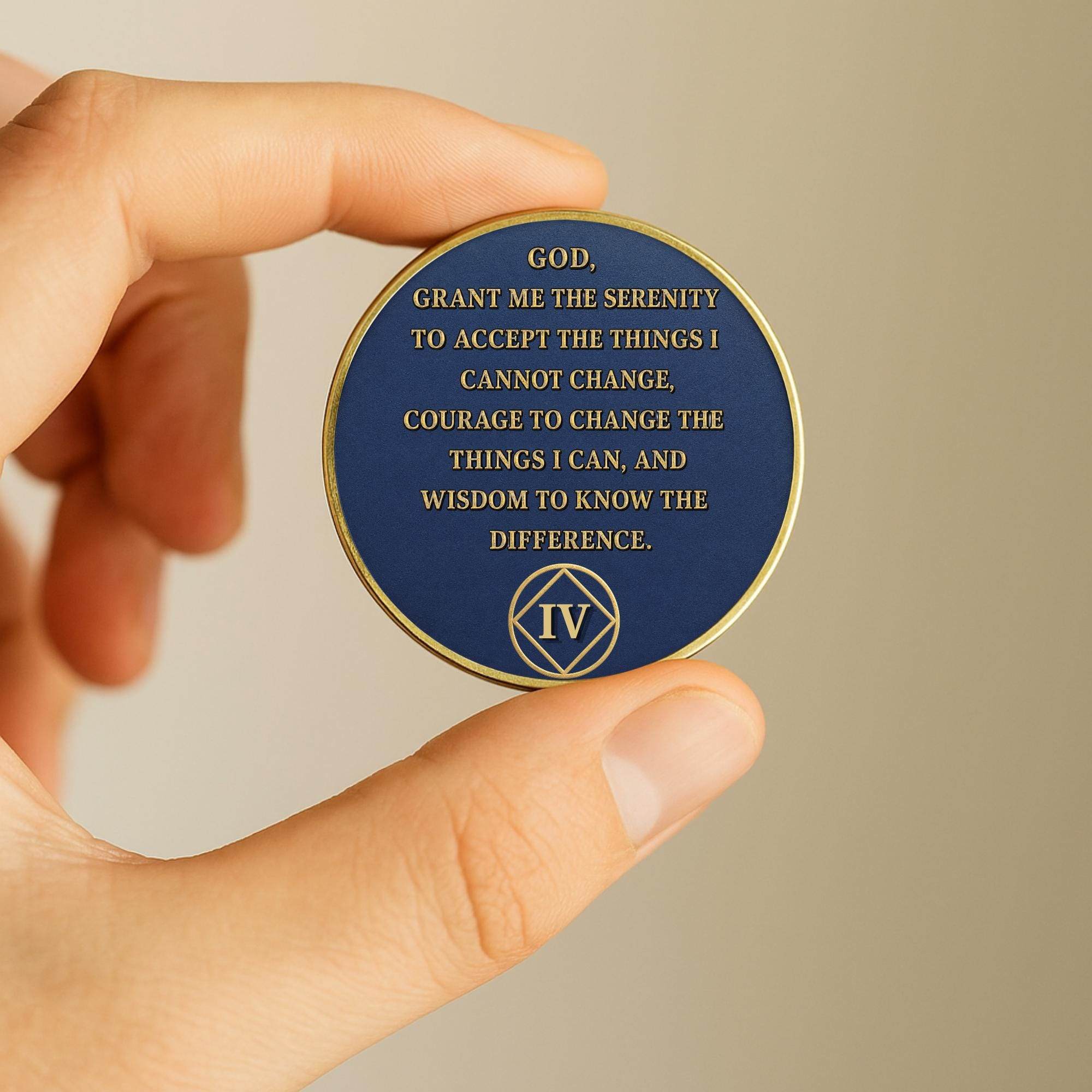 Personalized AA NA Chip Blue Rose Bloom Sobriety Coin Serenity Prayer Medallion 2 - MeasureMason Personalized AA NA Chip Blue Rose Bloom Sobriety Coin Serenity Prayer Medallion 2