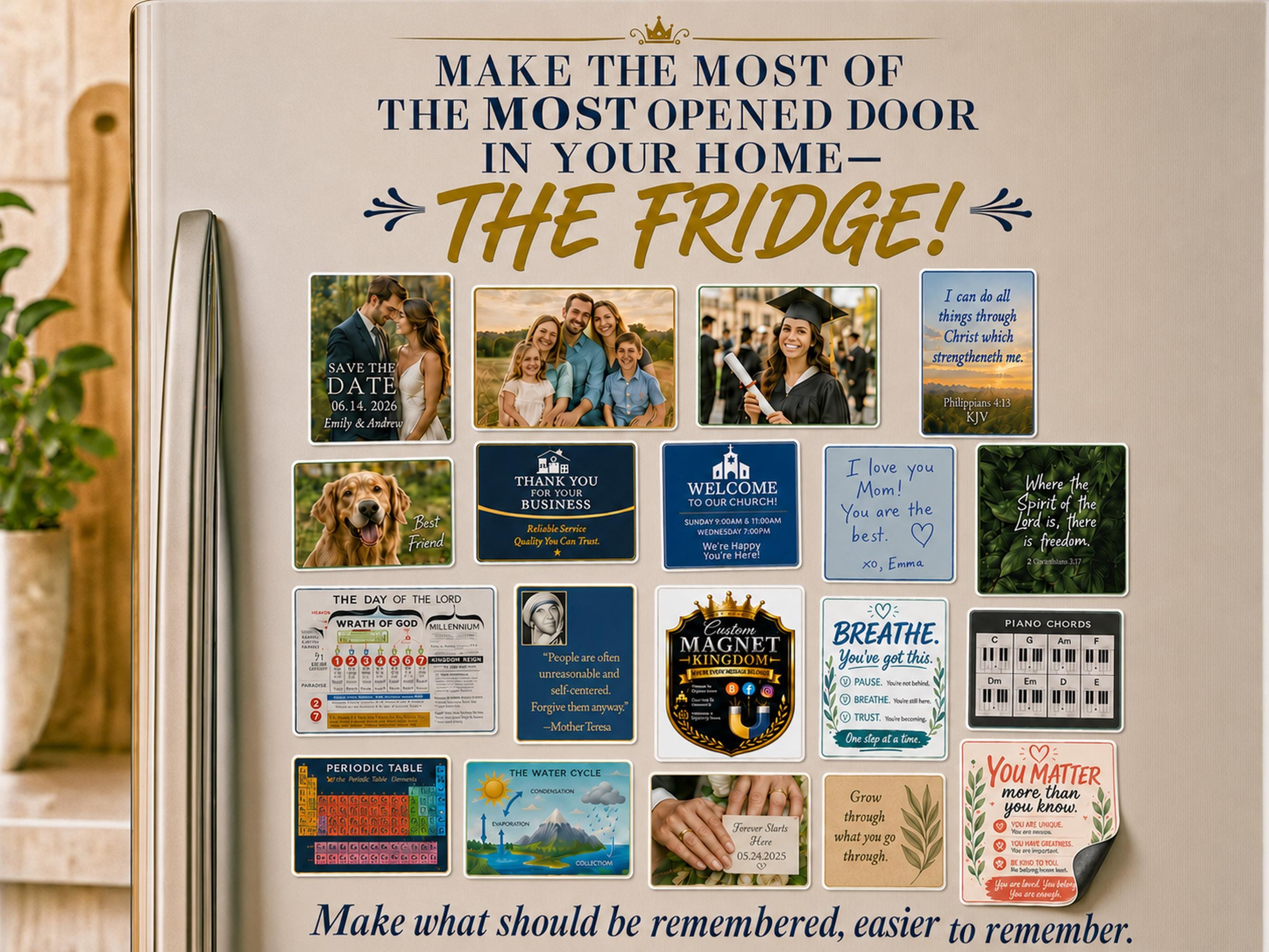 Personalized Flexible Fridge Magnets - Custom Photo & Logo Designs