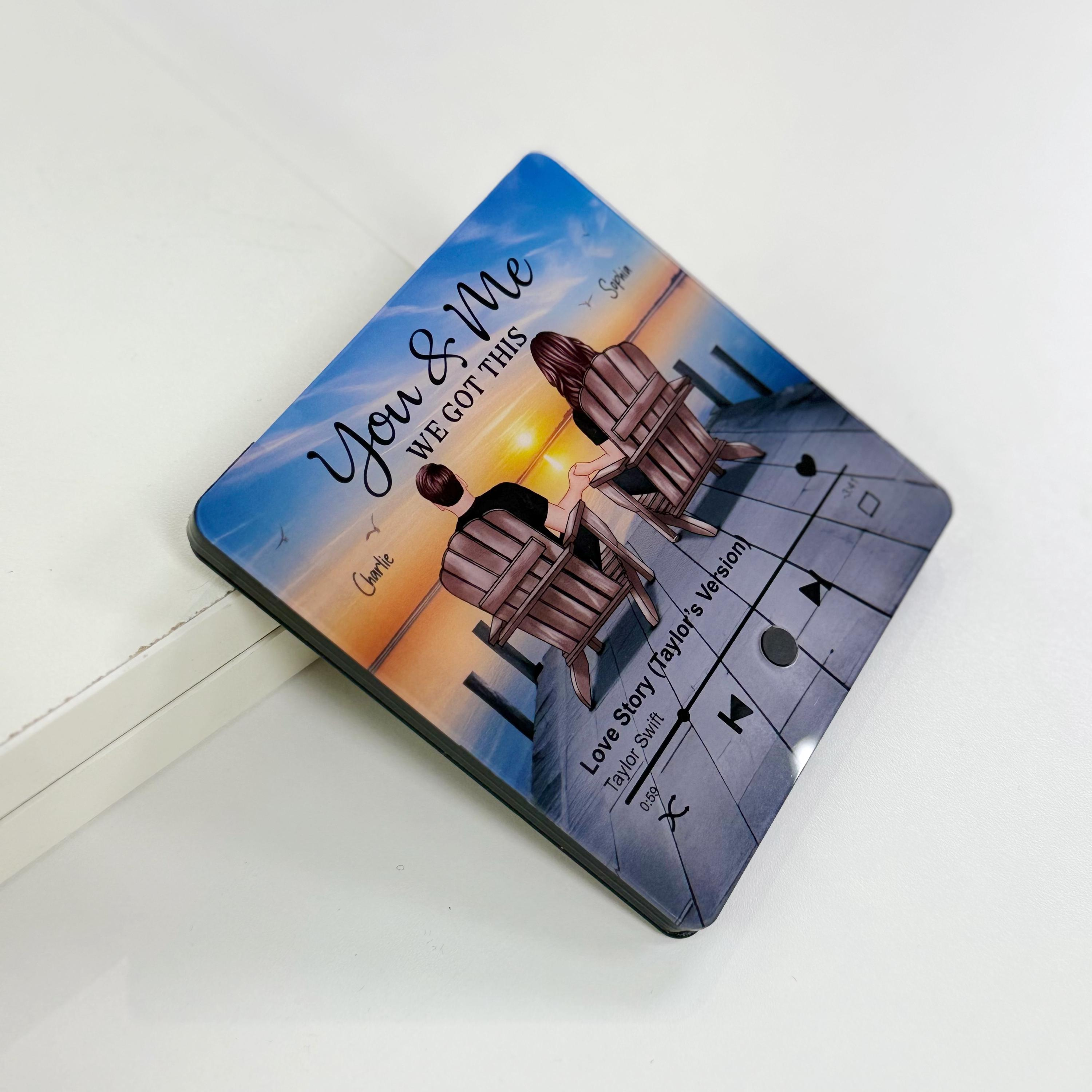 Personalized Music Fridge Magnet with Custom Song - Couple Gift for Him/Her Anniversary Keepsake 2 - MeasureMason Personalized Music Fridge Magnet with Custom Song - Couple Gift for Him/Her Anniversary Keepsake 2