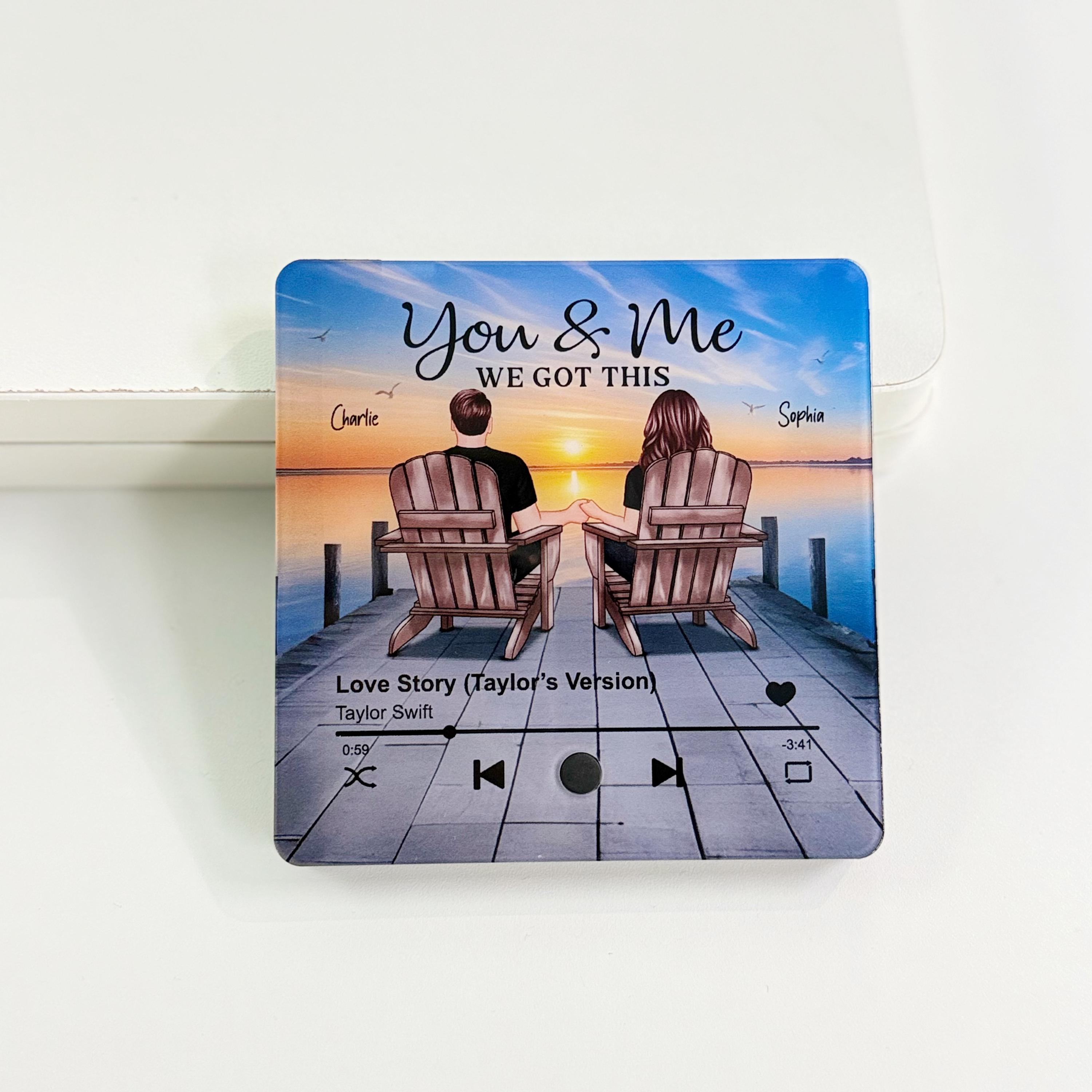 Personalized Music Fridge Magnet with Custom Song - Couple Gift for Him/Her Anniversary Keepsake