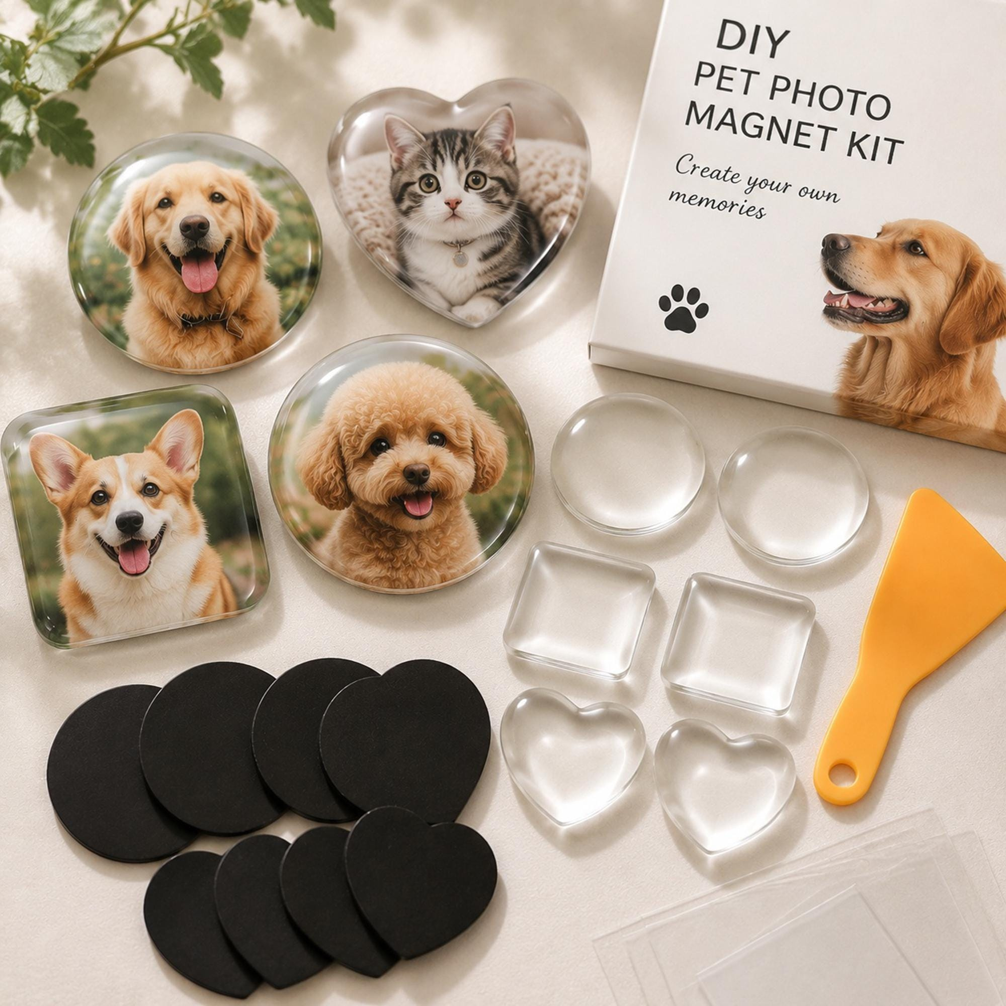 DIY Glass Fridge Magnet Kit - Make Your Own Custom Photo Magnets with Clear Dome Cabochons 1 - MeasureMason DIY Glass Fridge Magnet Kit - Make Your Own Custom Photo Magnets with Clear Dome Cabochons 1
