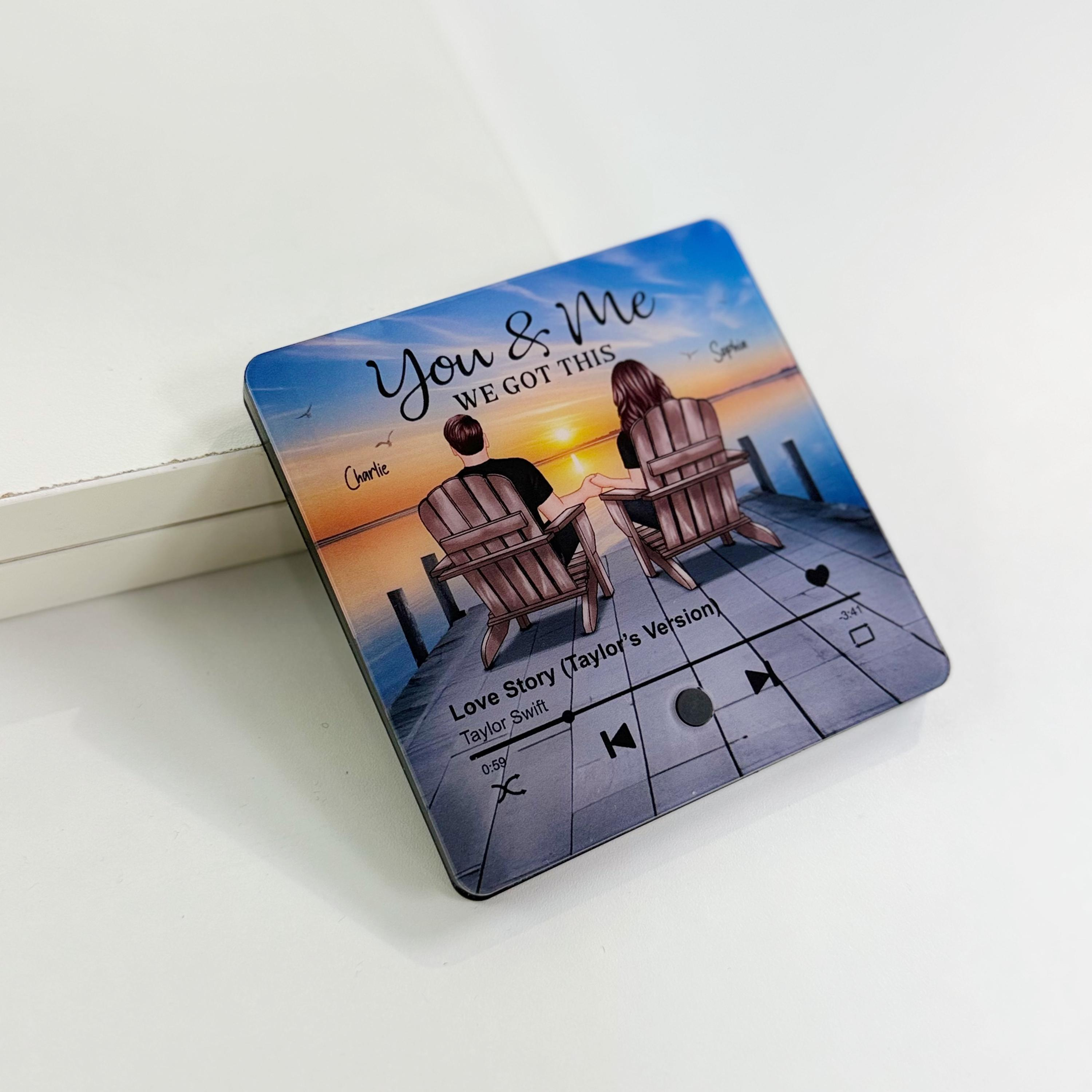 Personalized Music Fridge Magnet with Custom Song - Couple Gift for Him/Her Anniversary Keepsake 1 - MeasureMason Personalized Music Fridge Magnet with Custom Song - Couple Gift for Him/Her Anniversary Keepsake 1