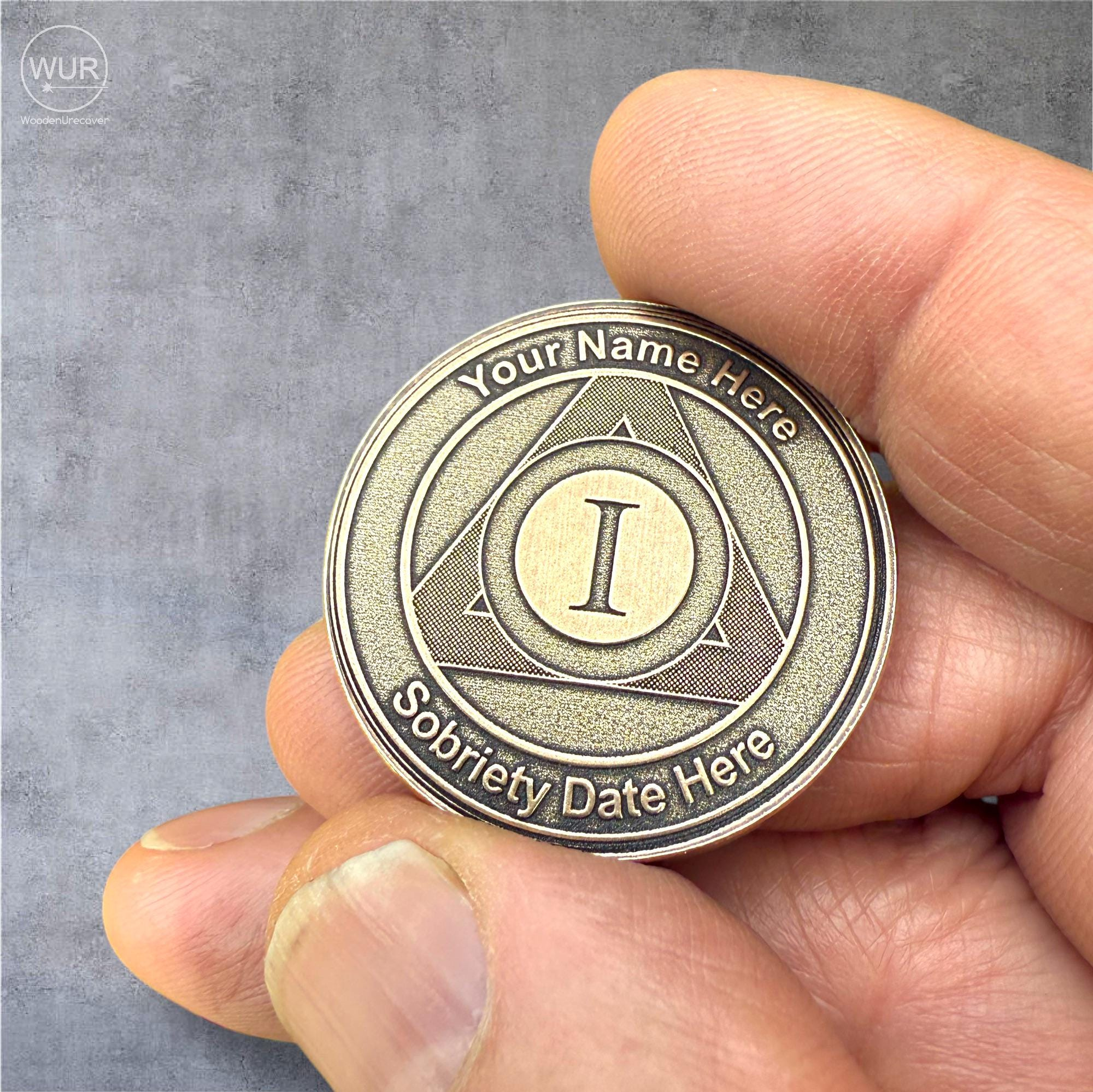 Custom AA Brass Medallion with Serenity Prayer - Personalized Sobriety Coin - 34mm Solid Brass 3 - MeasureMason Custom AA Brass Medallion with Serenity Prayer - Personalized Sobriety Coin - 34mm Solid Brass 3