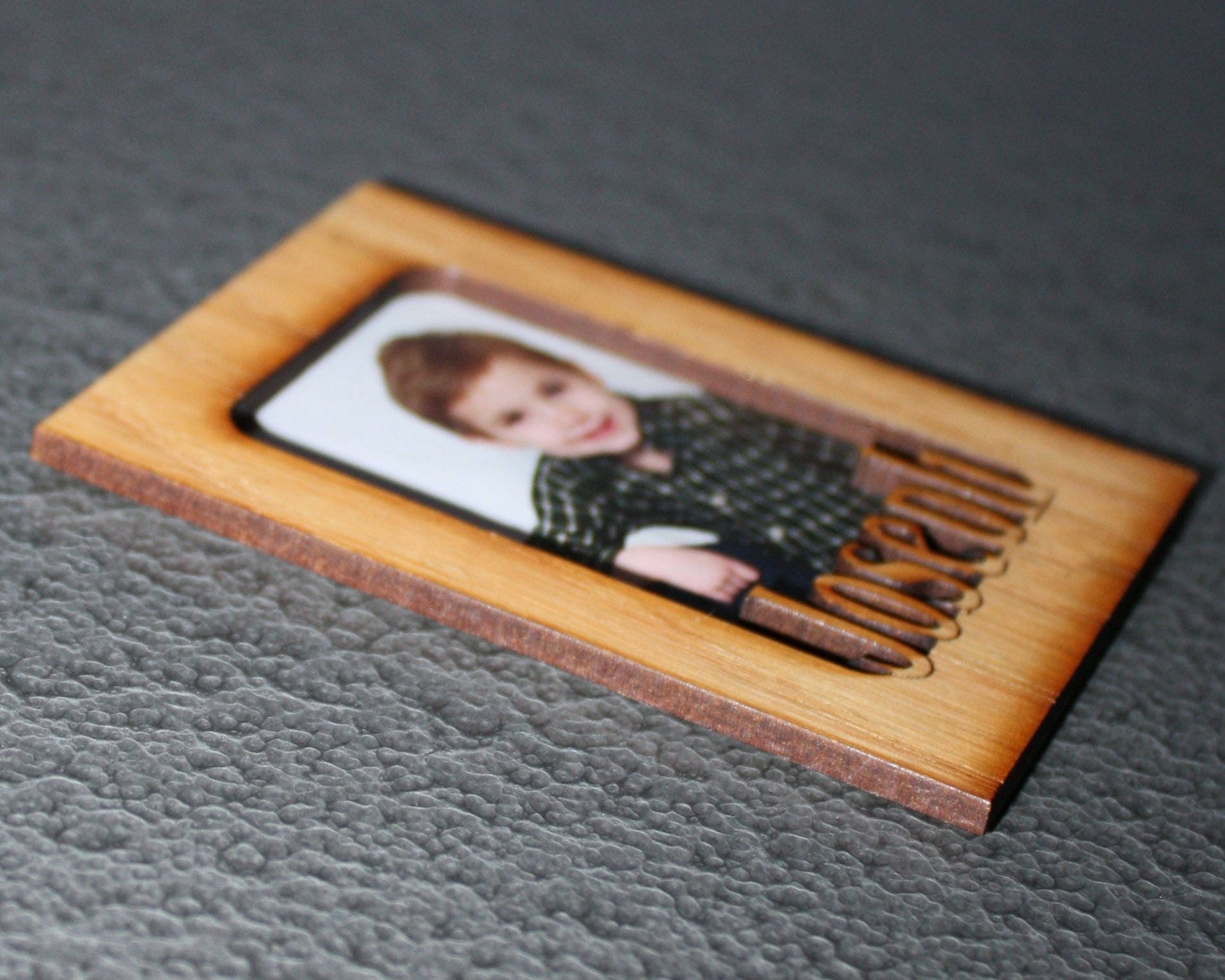 Personalized Wooden Refrigerator Magnet Picture Frame – Custom Photo Keepsake Gift 2 - MeasureMason Personalized Wooden Refrigerator Magnet Picture Frame – Custom Photo Keepsake Gift 2