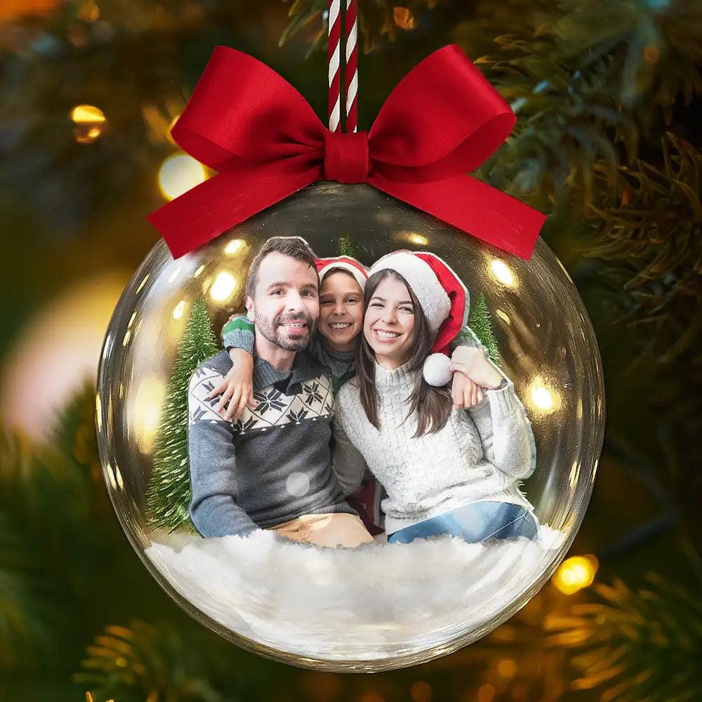 Personalized Family Photo 3D Acrylic Ball Christmas Ornament - Custom Holiday Keepsake 4 - MeasureMason Personalized Family Photo 3D Acrylic Ball Christmas Ornament - Custom Holiday Keepsake 4