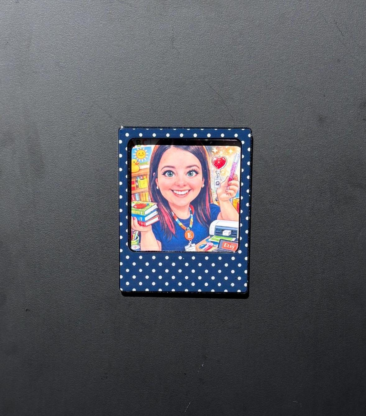 Handmade Fridge Photo Frame Magnet - 3x3 Picture Window with Glittered Finish 1 - MeasureMason Handmade Fridge Photo Frame Magnet - 3x3 Picture Window with Glittered Finish 1