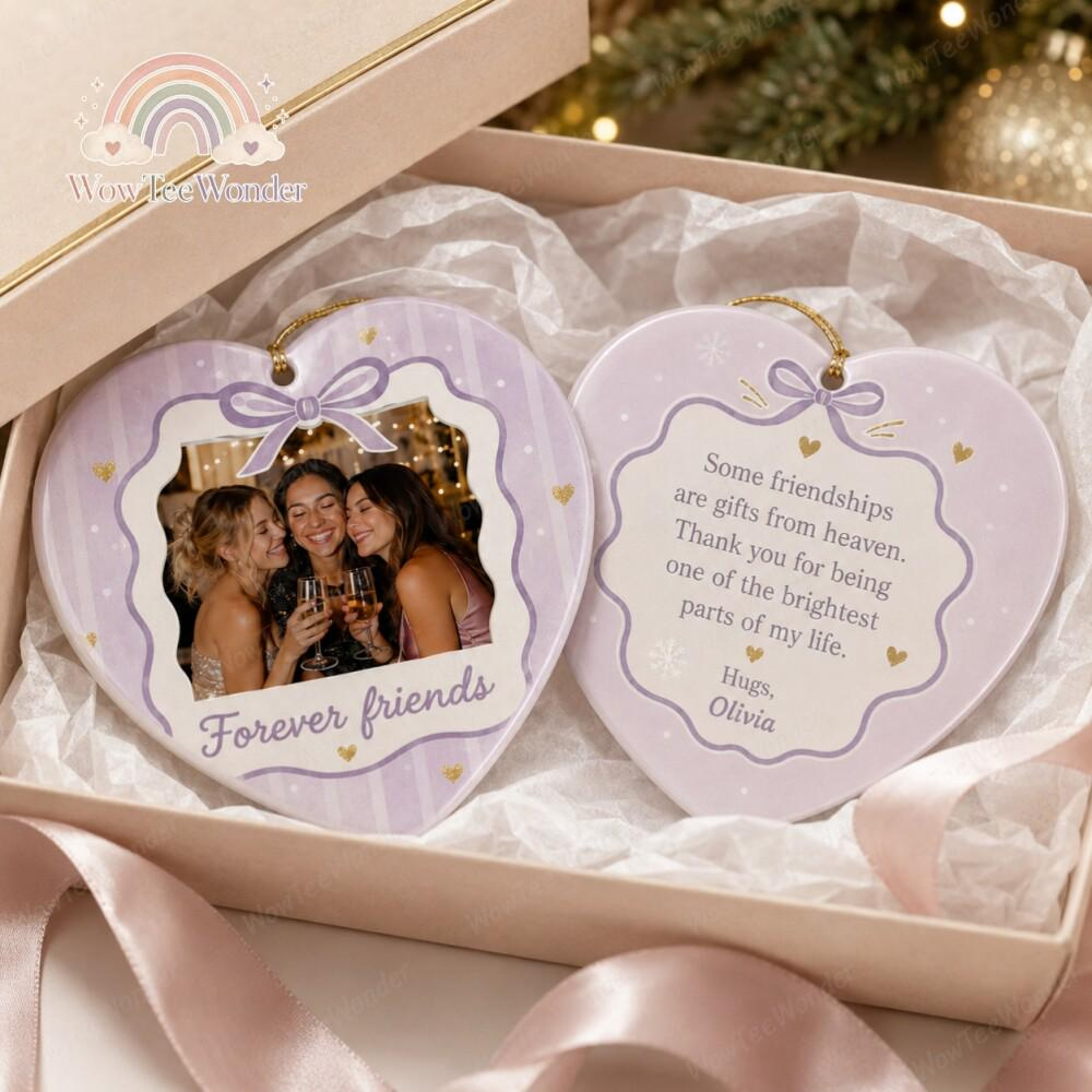 Personalized Besties Photo Ceramic Ornament - Custom Christmas Gift for Best Friends 3 - MeasureMason Personalized Besties Photo Ceramic Ornament - Custom Christmas Gift for Best Friends 3
