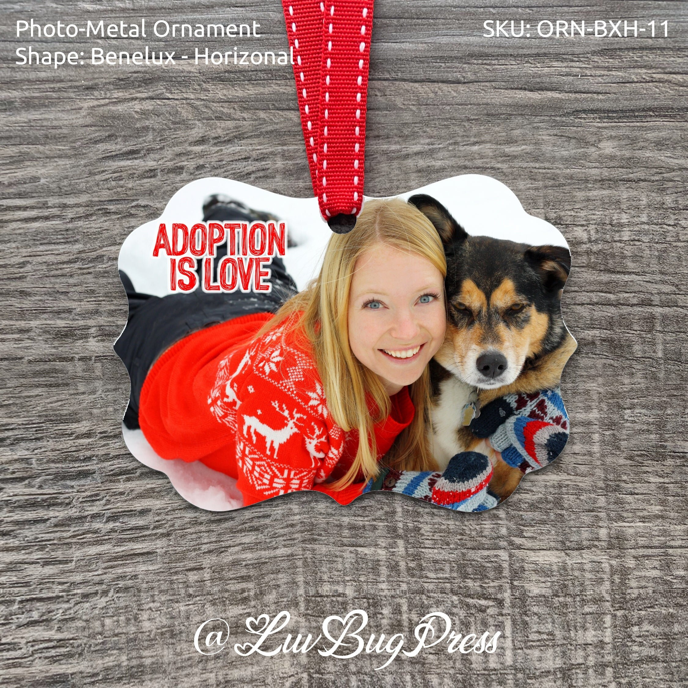 Personalized Photo Metal Ornament - Benelux Shape Horizontal - Custom Sublimation Aluminum Christmas Keepsake 1 - MeasureMason Personalized Photo Metal Ornament - Benelux Shape Horizontal - Custom Sublimation Aluminum Christmas Keepsake 1