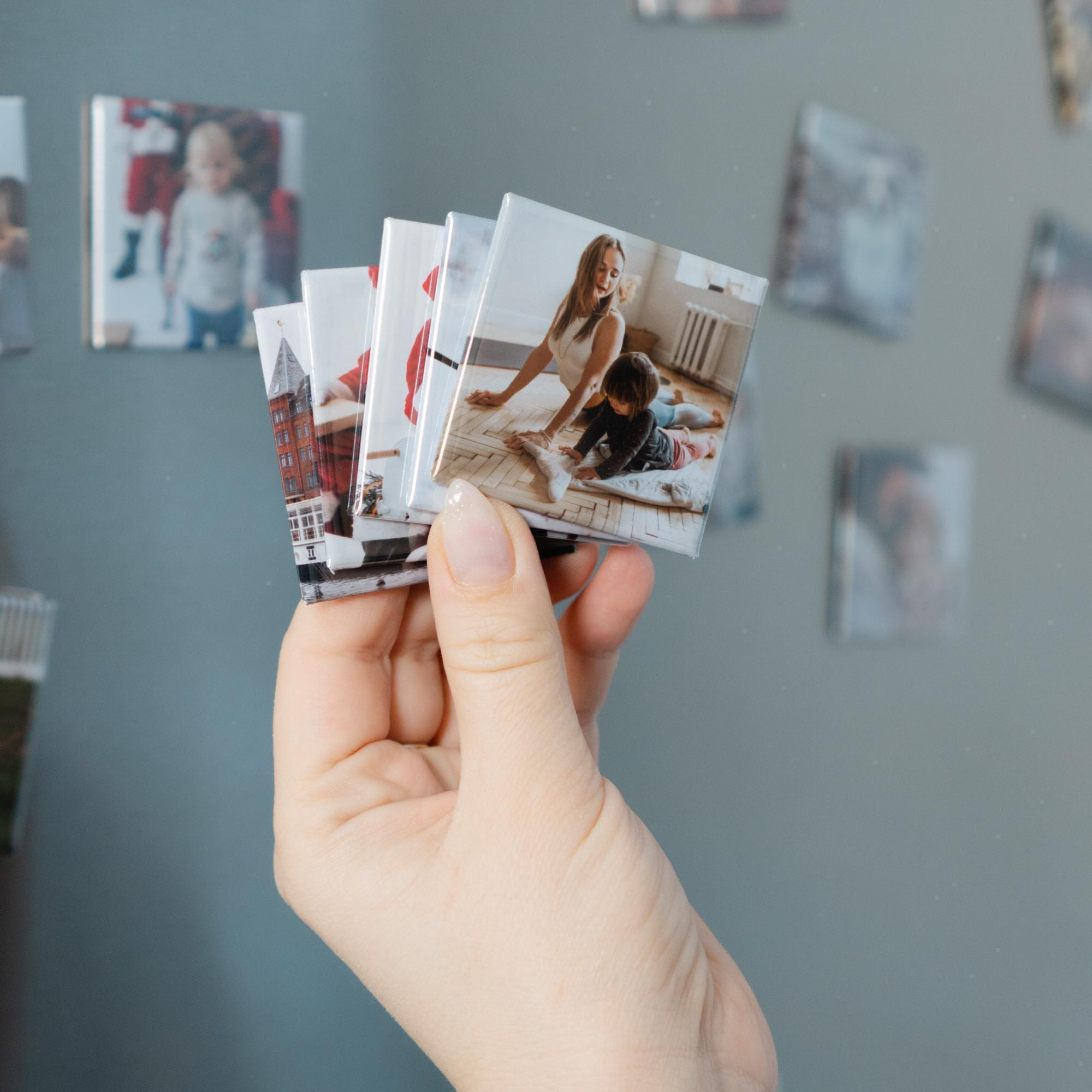 Custom Photo Button Magnets 2x2 Inch - Personalized Fridge Mini Magnets - Strong Small Photo Gifts