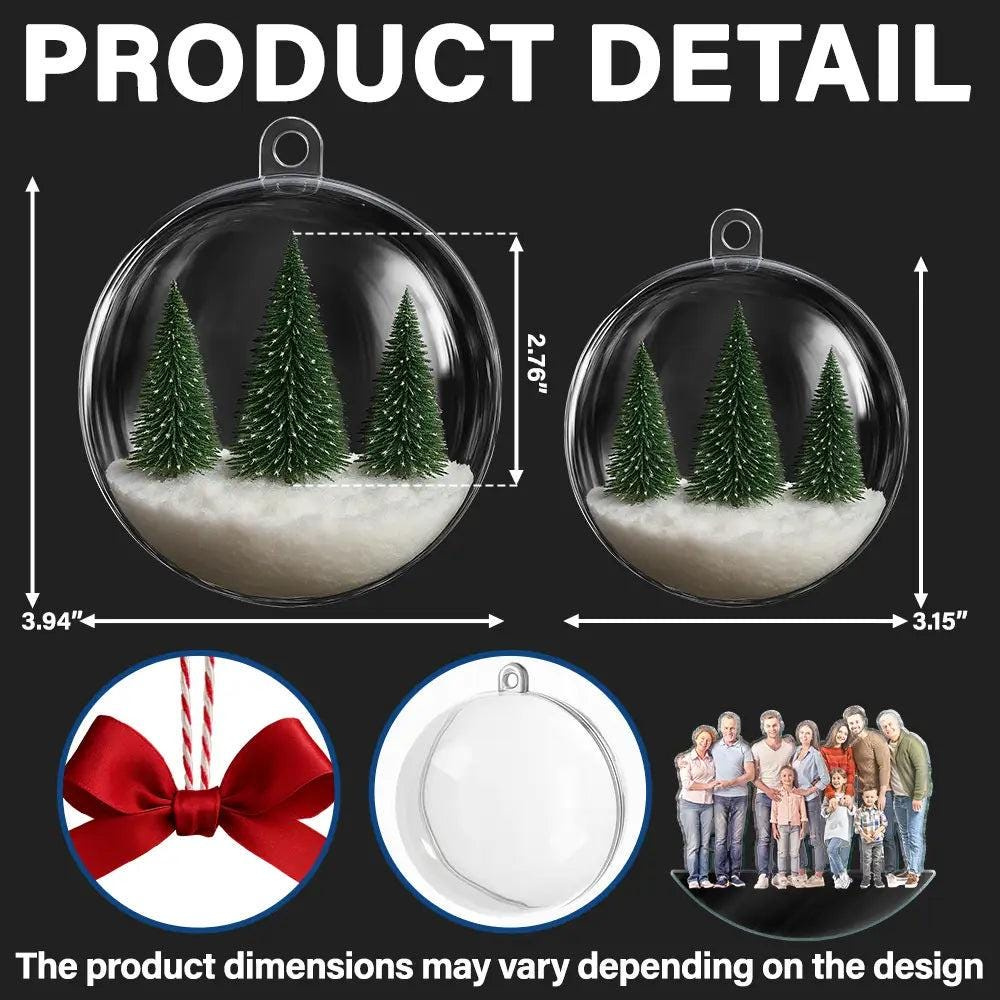 Personalized Family Photo 3D Acrylic Ball Christmas Ornament - Custom Holiday Keepsake 3 - MeasureMason Personalized Family Photo 3D Acrylic Ball Christmas Ornament - Custom Holiday Keepsake 3