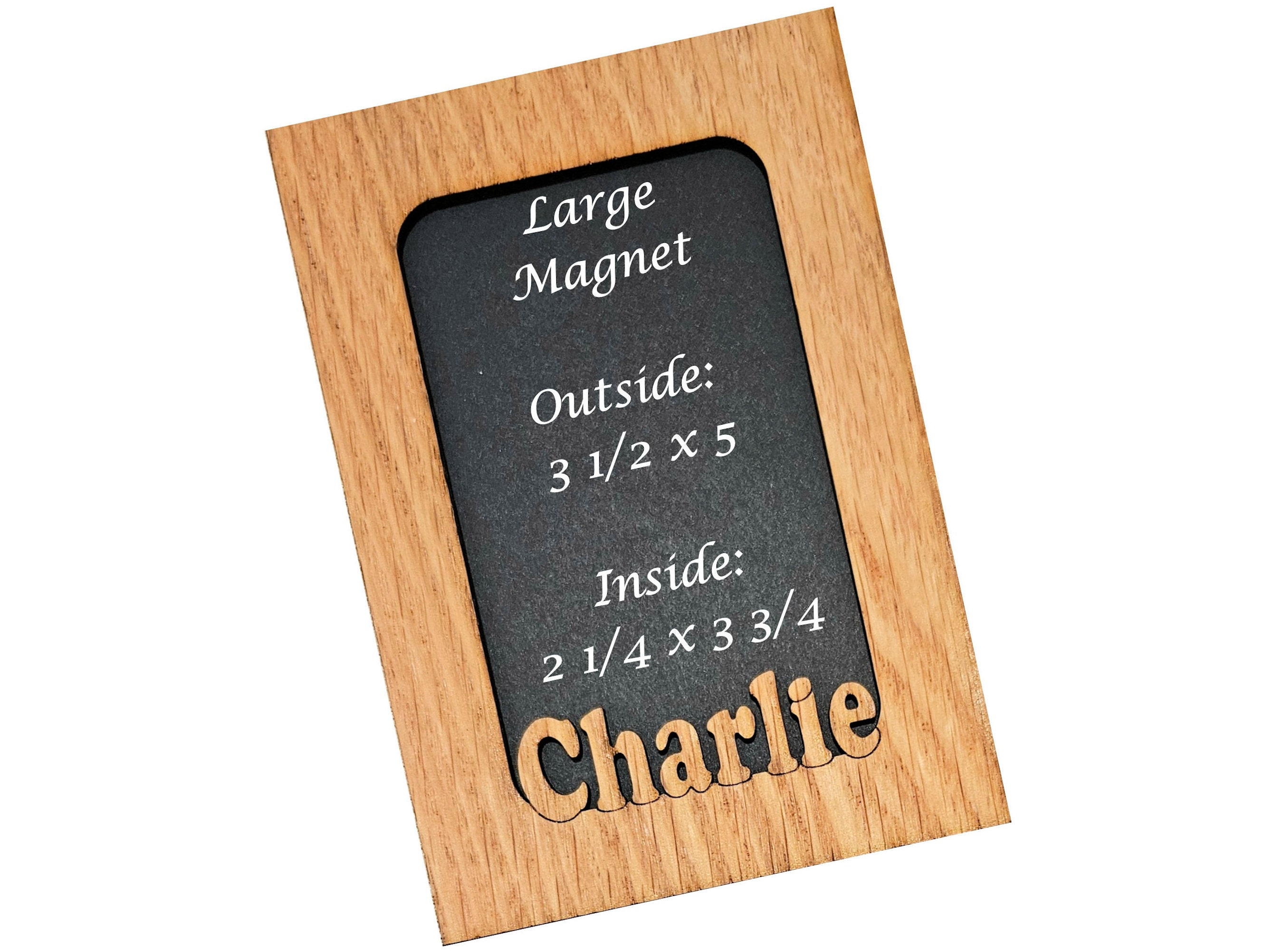 Personalized Wooden Refrigerator Magnet Picture Frame – Custom Photo Keepsake Gift