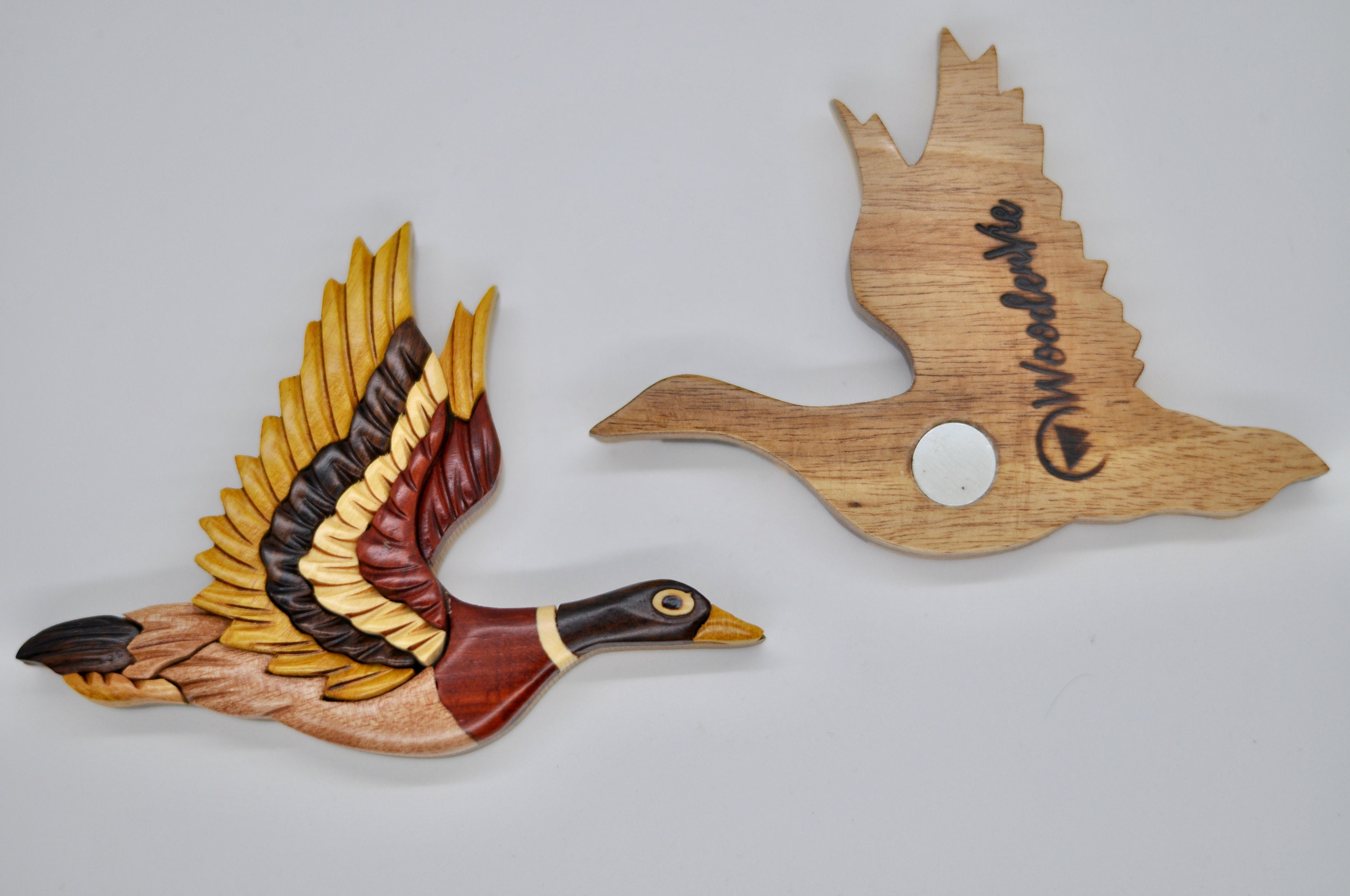 Mallard Duck Handmade Wooden Fridge Magnet - Cute Flying Duck Kitchen Decor 3 - MeasureMason Mallard Duck Handmade Wooden Fridge Magnet - Cute Flying Duck Kitchen Decor 3