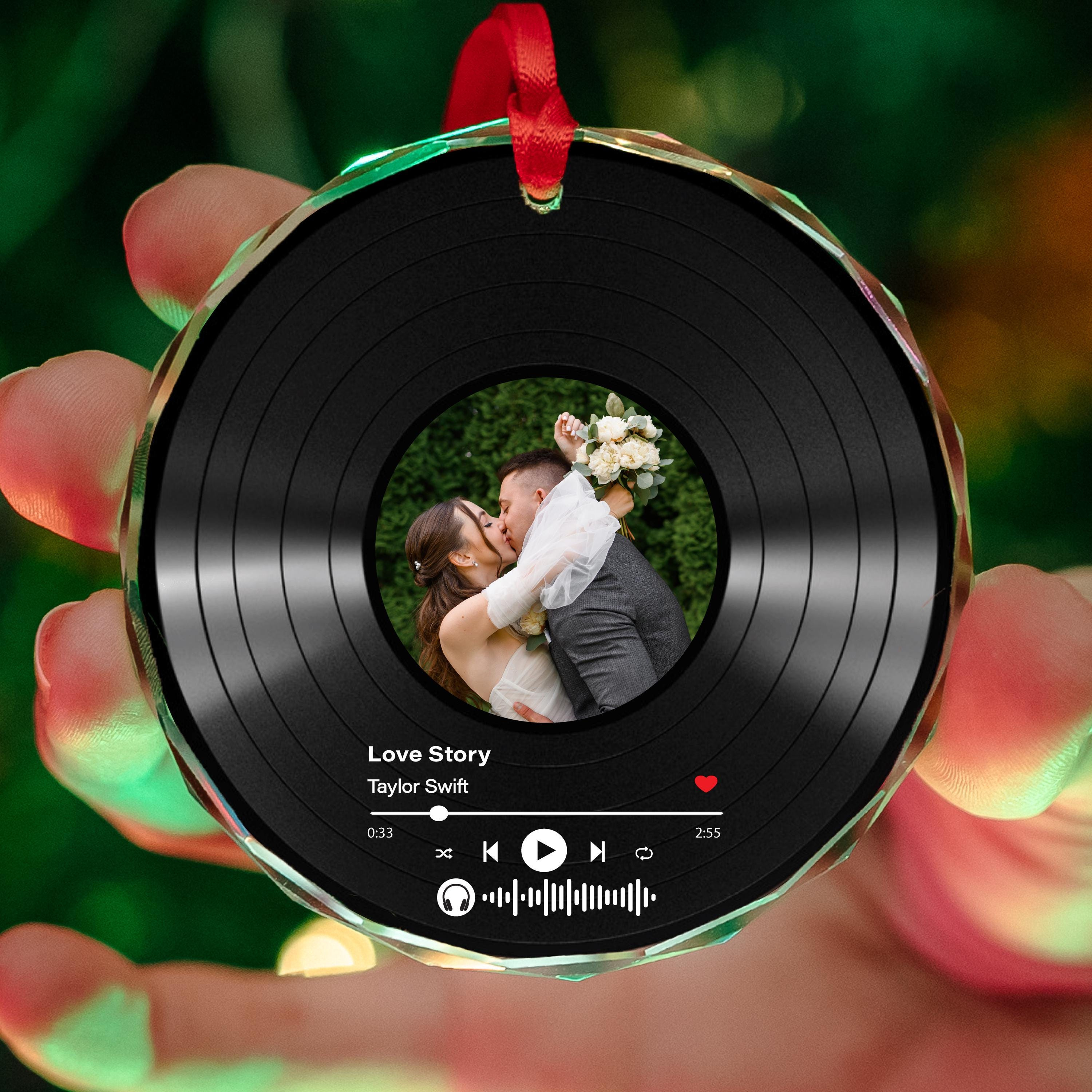 Personalized Glass Christmas Ornament with Custom Photo & Song - Couple Keepsake Personalized Glass Christmas Ornament with Custom Photo & Song - Couple Keepsake
