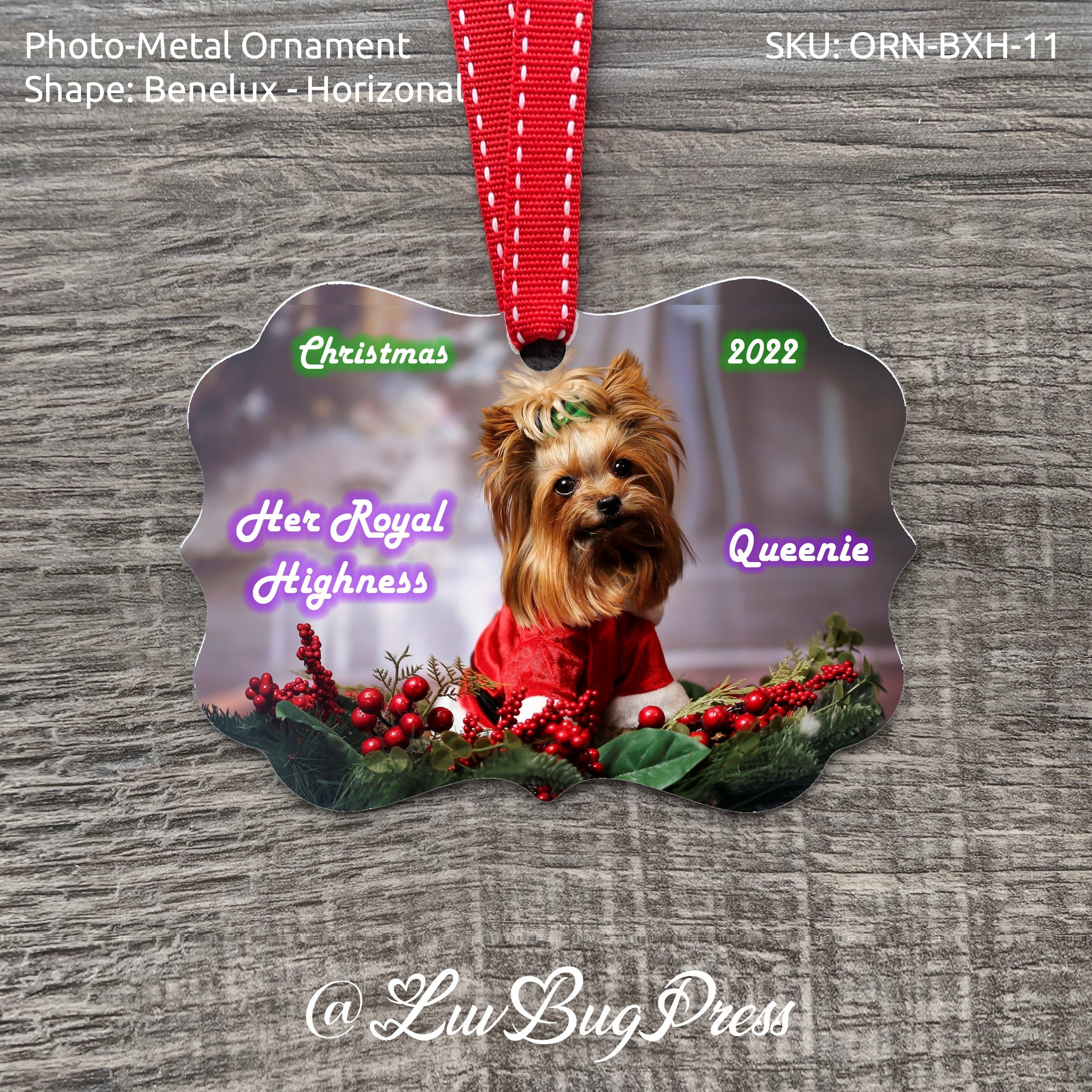 Personalized Photo Metal Ornament - Benelux Shape Horizontal - Custom Sublimation Aluminum Christmas Keepsake Personalized Photo Metal Ornament - Benelux Shape Horizontal - Custom Sublimation Aluminum Christmas Keepsake