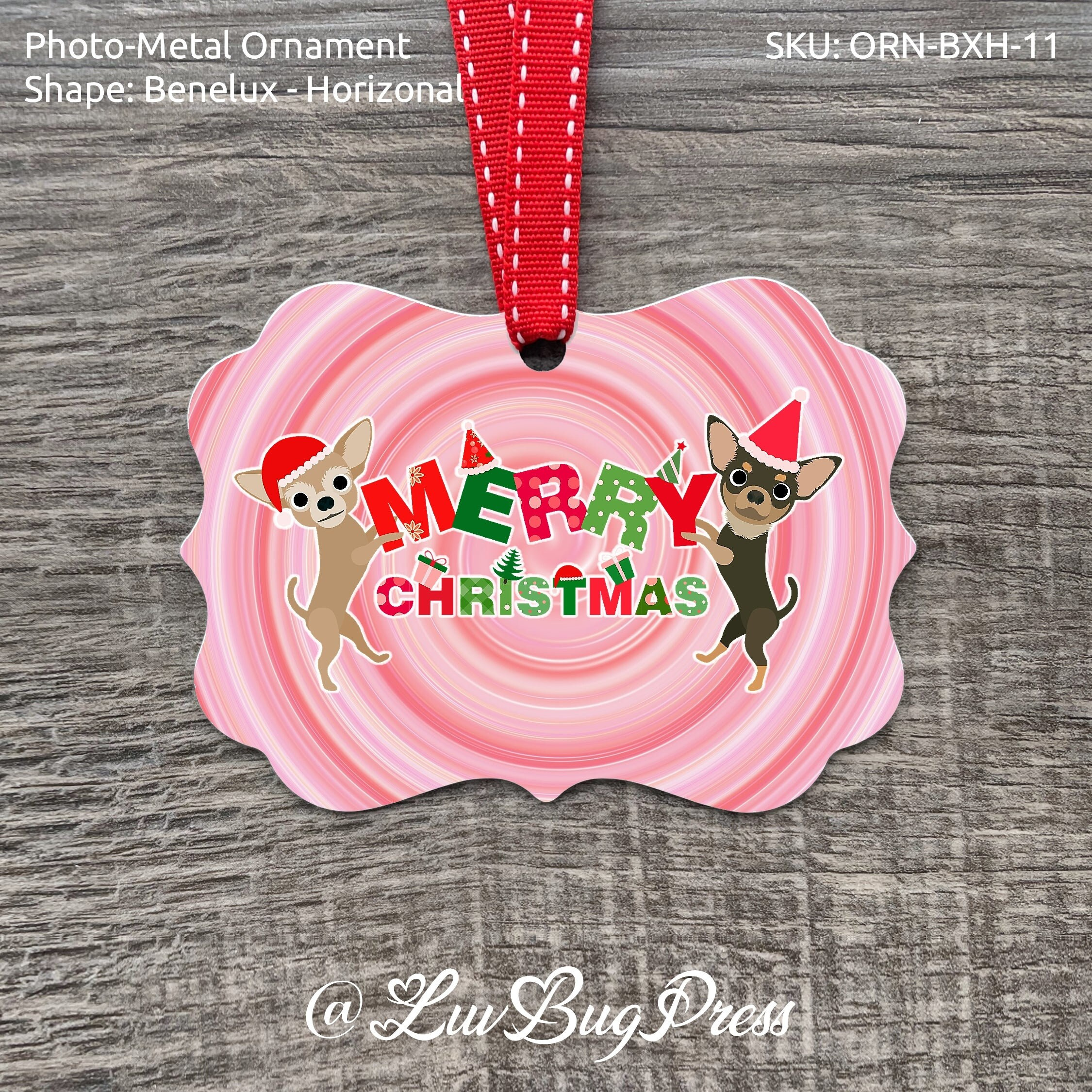 Personalized Photo Metal Ornament - Benelux Shape Horizontal - Custom Sublimation Aluminum Christmas Keepsake 3 - MeasureMason Personalized Photo Metal Ornament - Benelux Shape Horizontal - Custom Sublimation Aluminum Christmas Keepsake 3