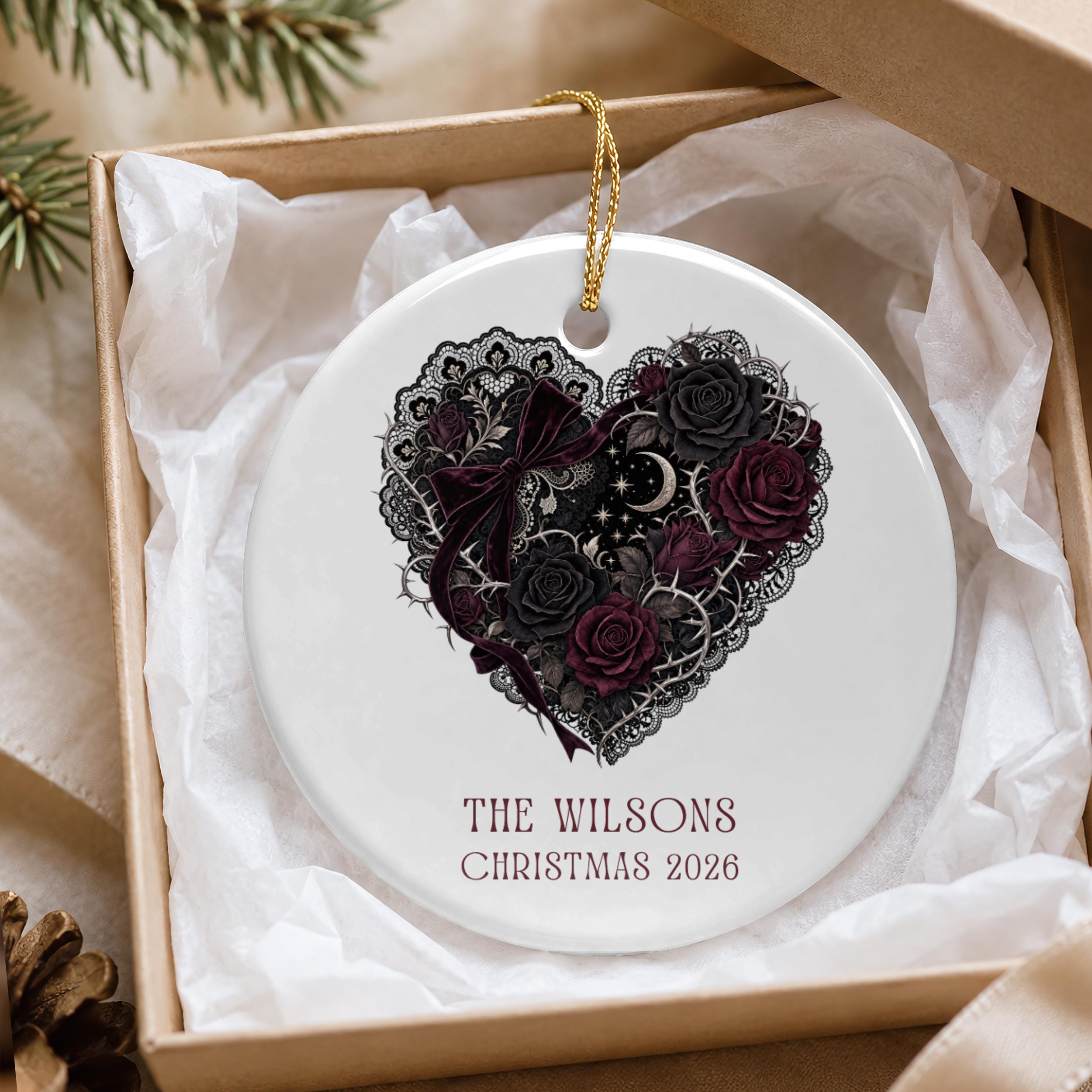 Personalized Ceramic Christmas Ornament - Custom Family Name Keepsake Personalized Ceramic Christmas Ornament - Custom Family Name Keepsake
