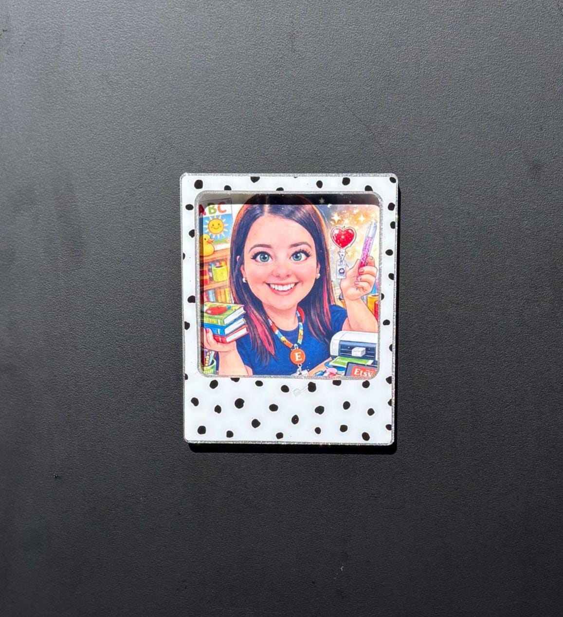 Handmade Fridge Photo Frame Magnet - 3x3 Picture Window with Glittered Finish 3 - MeasureMason Handmade Fridge Photo Frame Magnet - 3x3 Picture Window with Glittered Finish 3