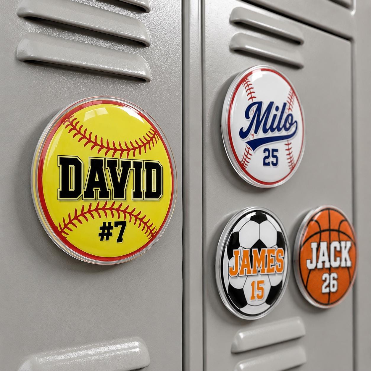 Personalized Sports Ball Fridge Magnet - Custom Name & Number Locker Decor for Kids 3 - MeasureMason Personalized Sports Ball Fridge Magnet - Custom Name & Number Locker Decor for Kids 3