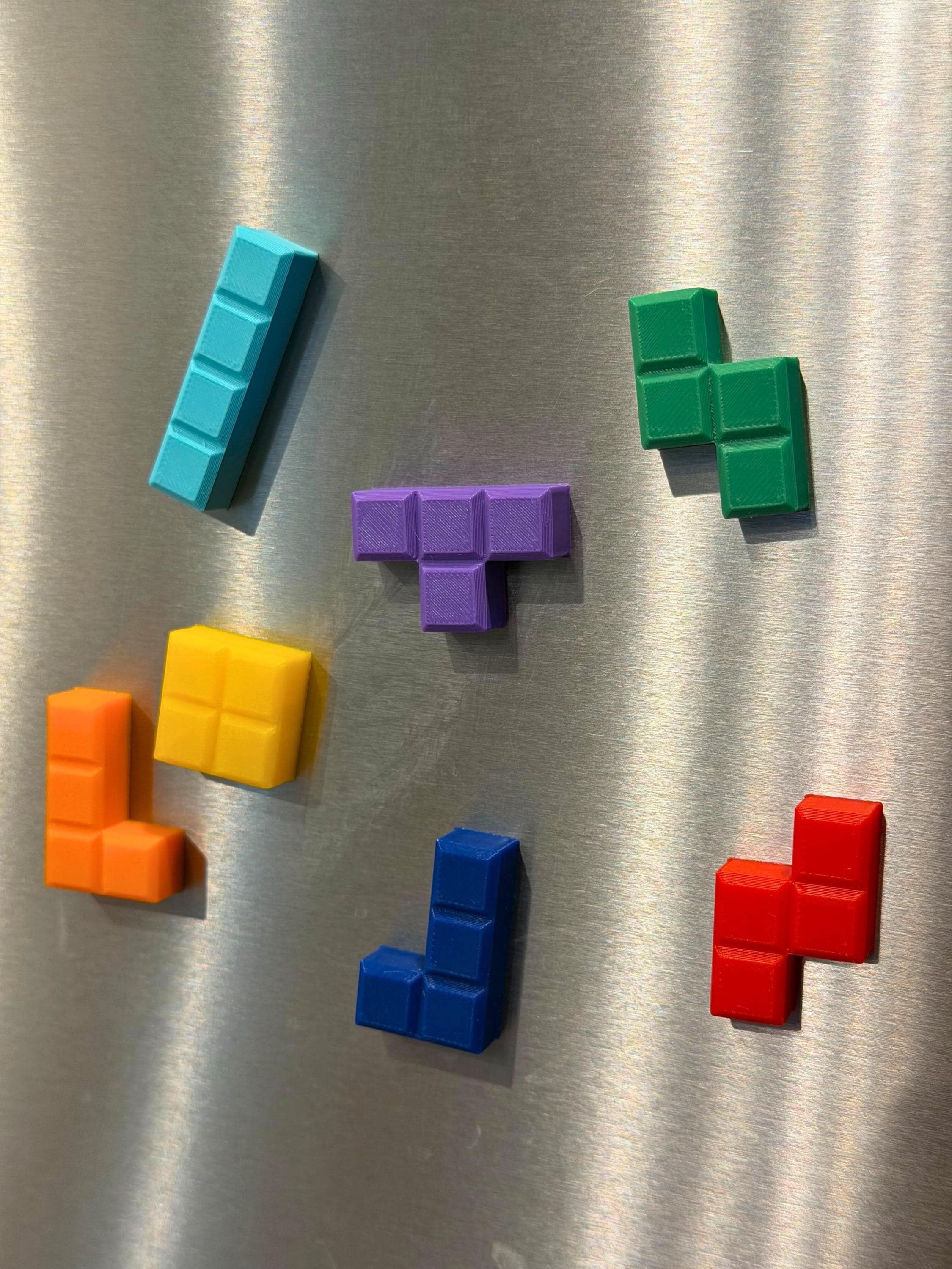 Retro Puzzle Block Magnets - 3D Printed Fridge Magnet Set, Colorful Interlocking Shapes for Gamers & Classrooms Retro Puzzle Block Magnets - 3D Printed Fridge Magnet Set, Colorful Interlocking Shapes for Gamers & Classrooms