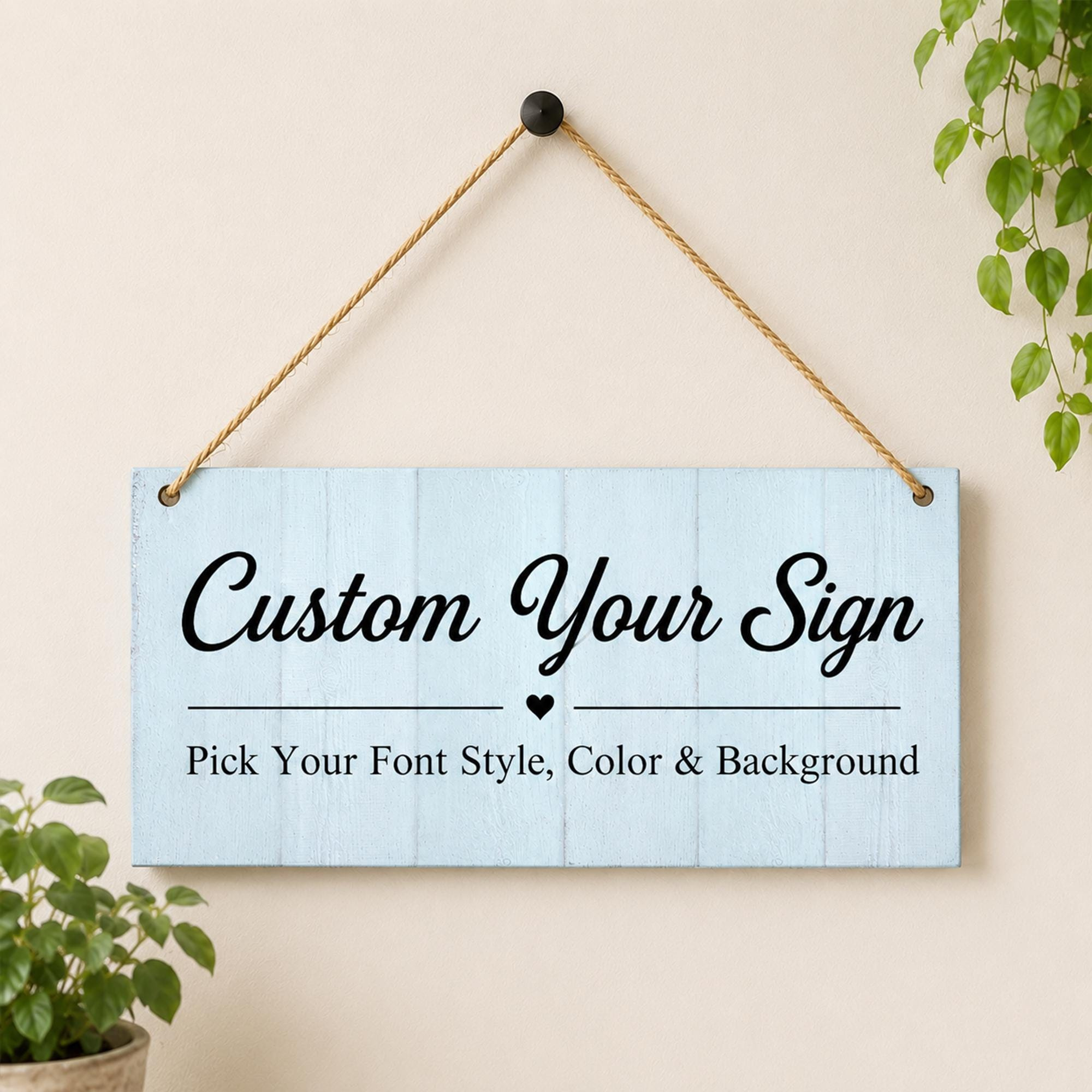Personalized Wooden Home & Garden Plaque – Custom Rustic Wall Sign for Indoor & Outdoor Décor