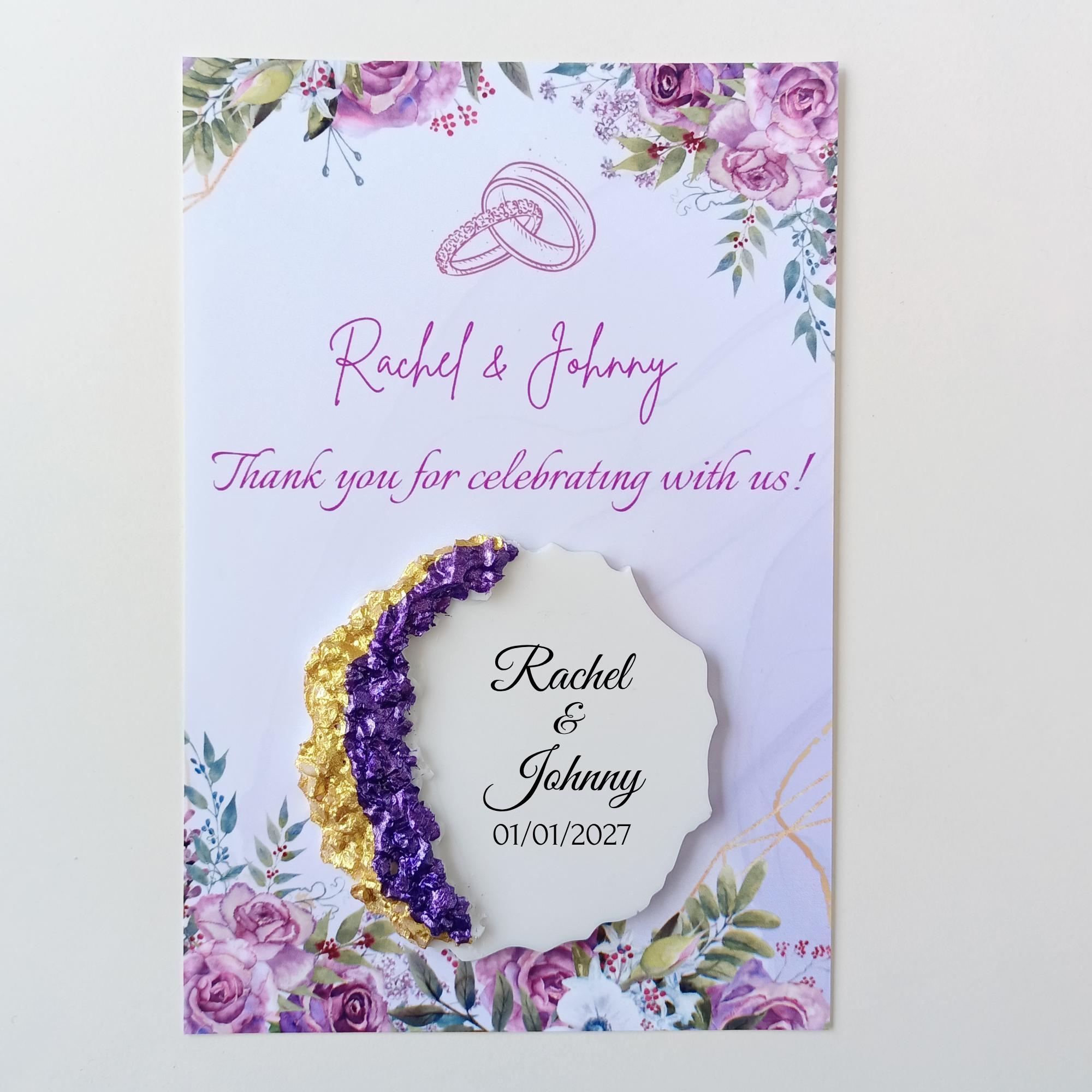 Personalized Epoxy Fridge Magnet Favors, Custom Wedding Keepsakes for Guests, Bulk Bridal Shower Souvenirs with Card 3 - MeasureMason Personalized Epoxy Fridge Magnet Favors, Custom Wedding Keepsakes for Guests, Bulk Bridal Shower Souvenirs with Card 3