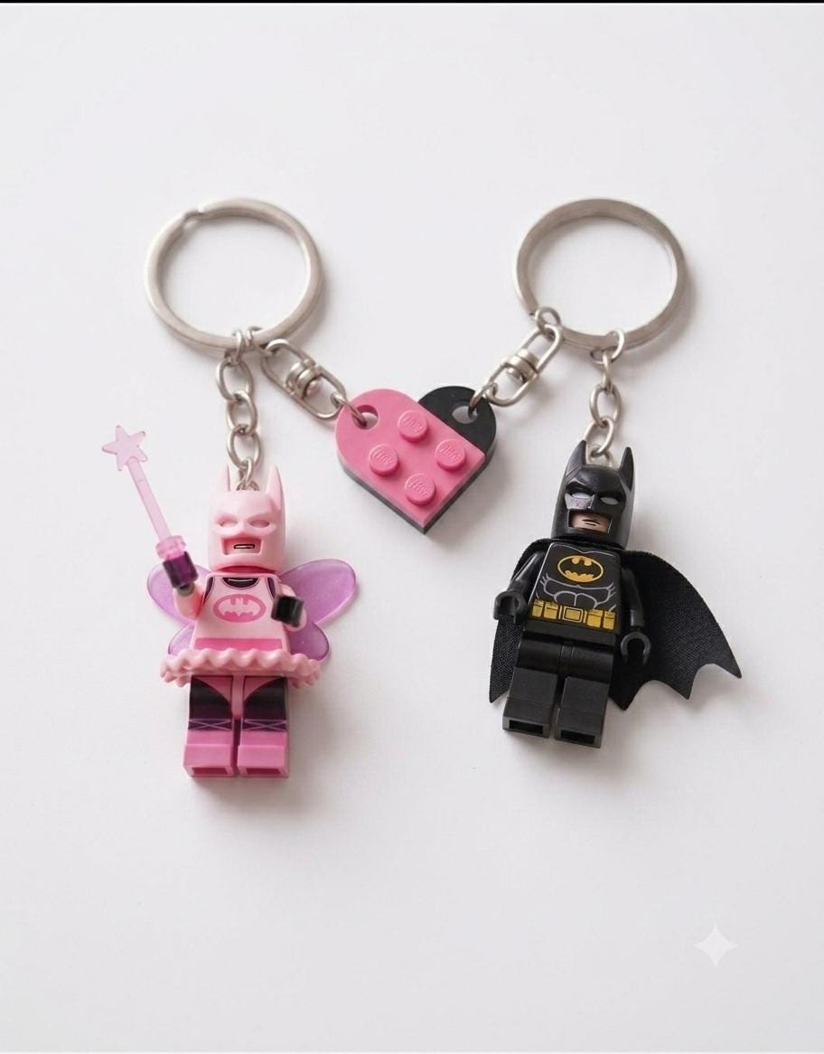 Couple Keychain Set - Cute Matching Mini Figure Keychains for Romantic Couples