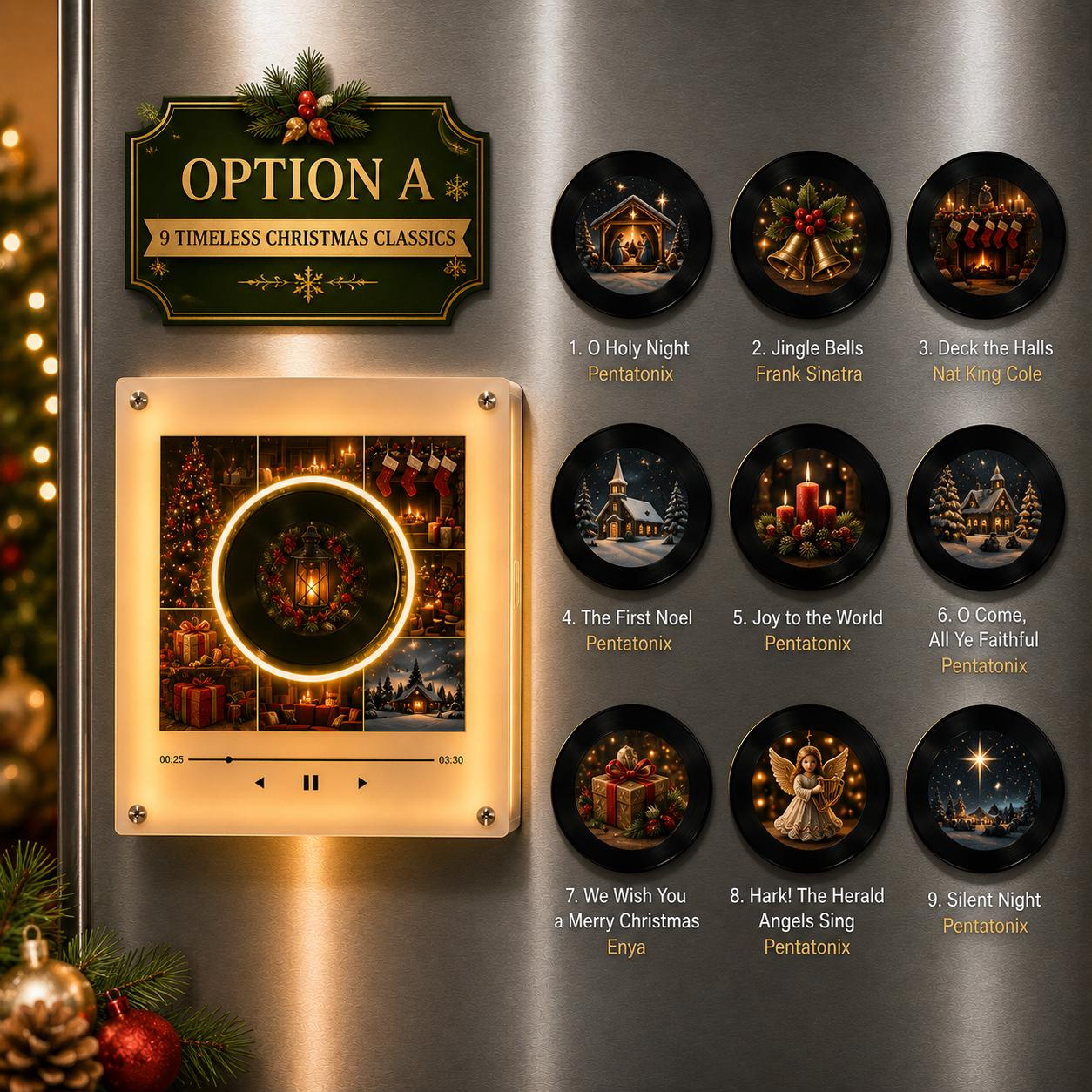 Personalized NFC Music Fridge Magnet - Christmas Family Gift with Custom Vinyl Player & LED Light 4 - MeasureMason Personalized NFC Music Fridge Magnet - Christmas Family Gift with Custom Vinyl Player & LED Light 4