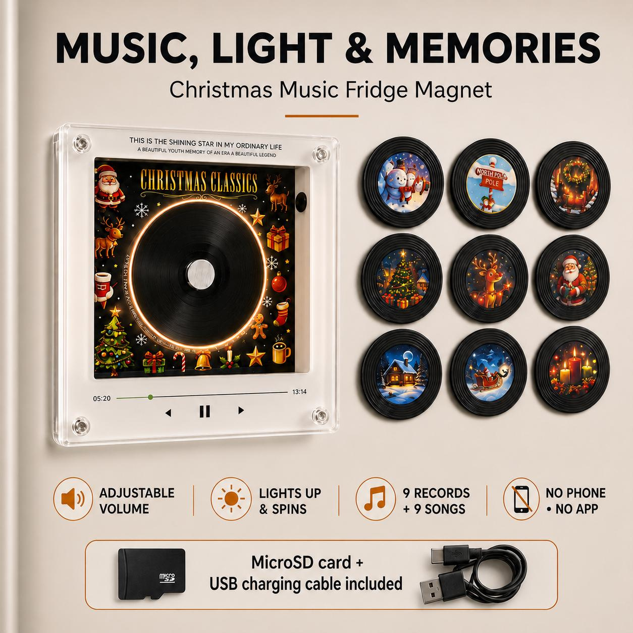 Personalized Record Fridge Magnet NFC Music Player - Custom Photo Vinyl Night Light for Music Lovers, Anniversary Gift 4 - MeasureMason Personalized Record Fridge Magnet NFC Music Player - Custom Photo Vinyl Night Light for Music Lovers, Anniversary Gift 4