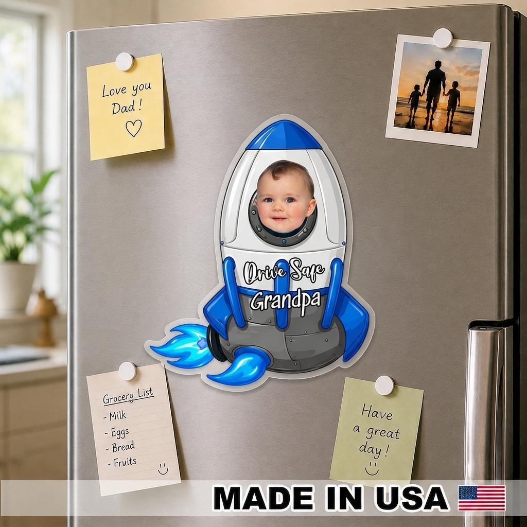 Personalized Kids Vehicle Fridge Magnet - Custom Photo Drive Safe Gift for Dad & Grandpa 3 - MeasureMason Personalized Kids Vehicle Fridge Magnet - Custom Photo Drive Safe Gift for Dad & Grandpa 3