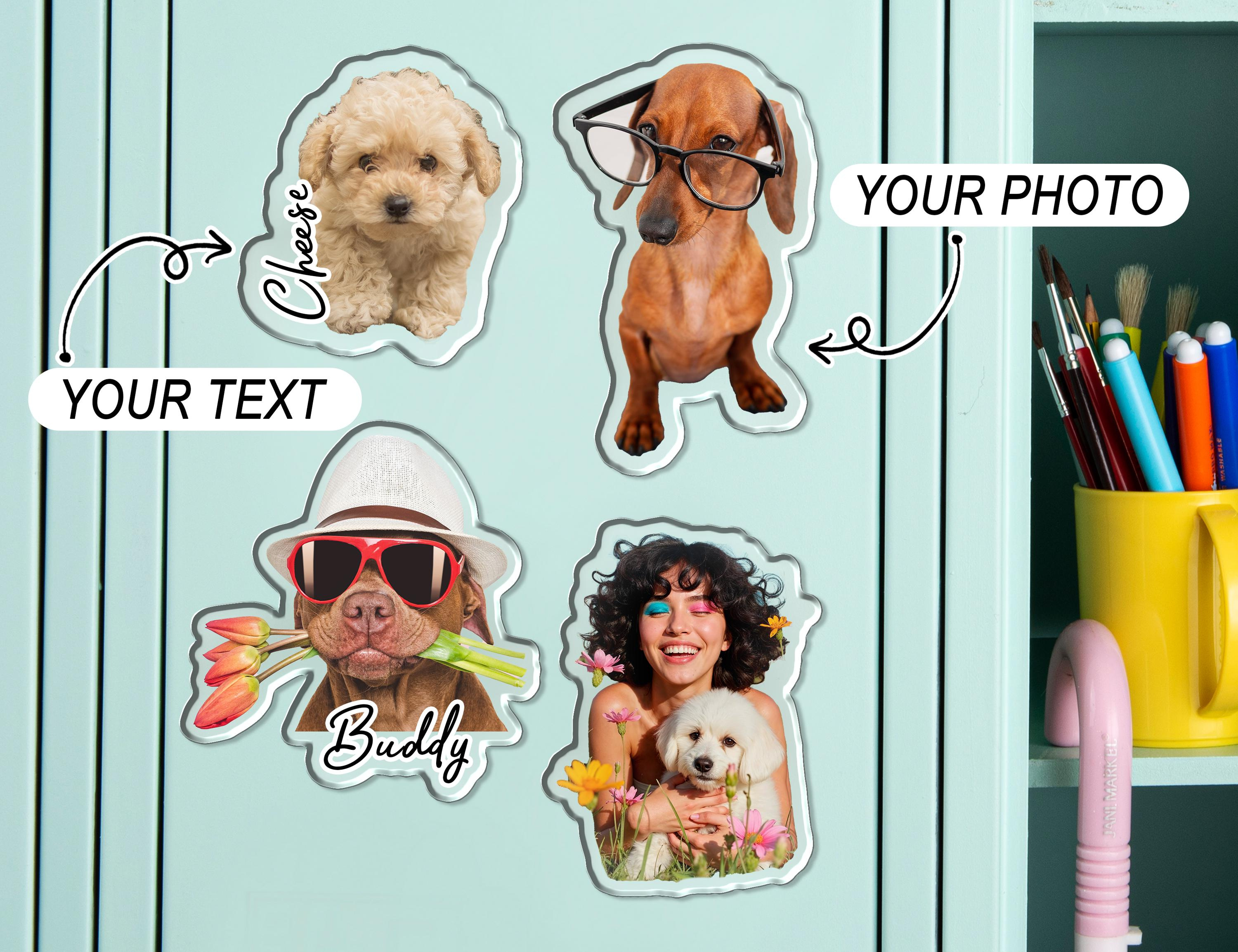 Personalized Acrylic Photo Fridge Magnet – Custom Picture Magnet for Family, Pets, Kids & Gifts