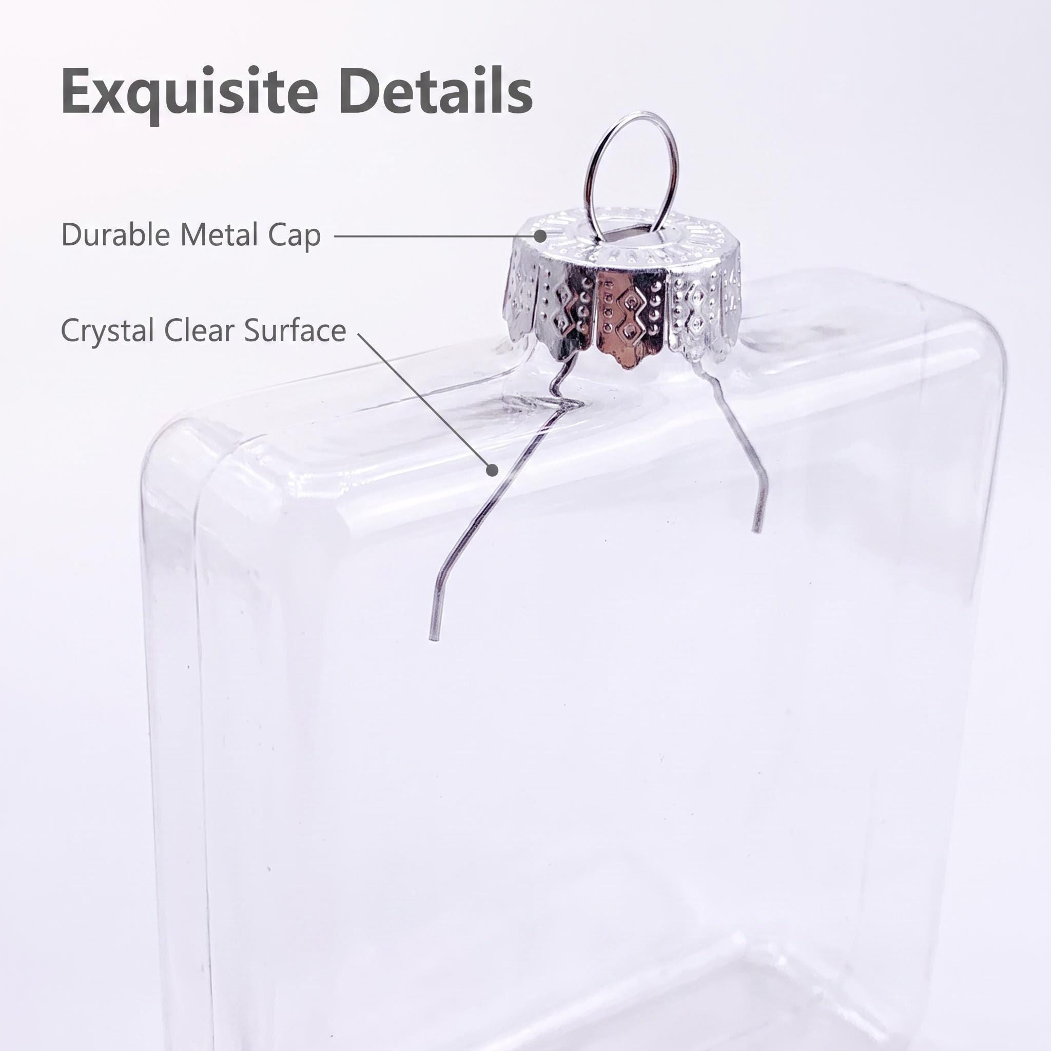 20 Pack 3.15 inch Glass Flat Square Cube DIY Paintable Fillable Christmas Ornament with Hanging Cap - 80mm 4 - MeasureMason 20 Pack 3.15 inch Glass Flat Square Cube DIY Paintable Fillable Christmas Ornament with Hanging Cap - 80mm 4