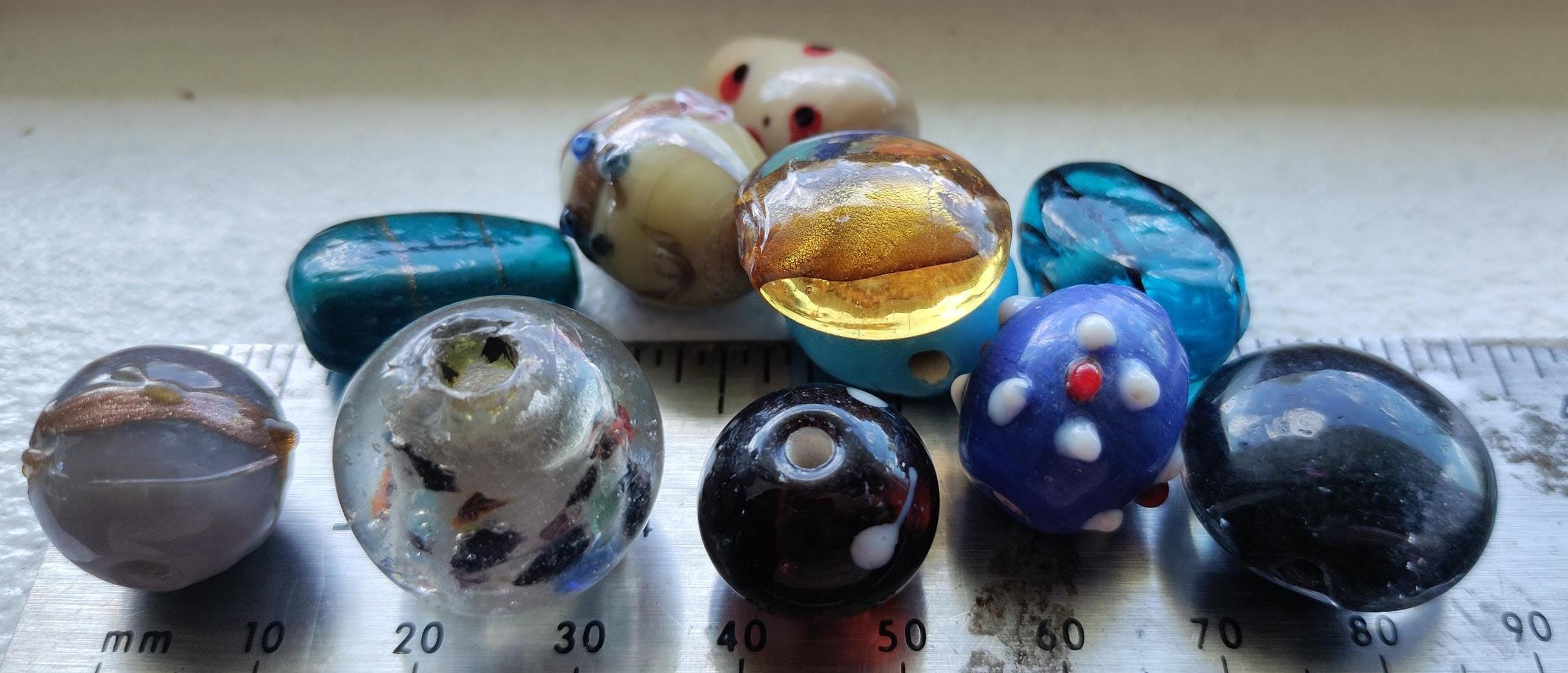 Chunky Glass Craft Beads for Suncatchers and Ornaments - 50g Multicolor Mixed Boho Beads 14mm+ with 2-4mm Holes 2 - MeasureMason Chunky Glass Craft Beads for Suncatchers and Ornaments - 50g Multicolor Mixed Boho Beads 14mm+ with 2-4mm Holes 2