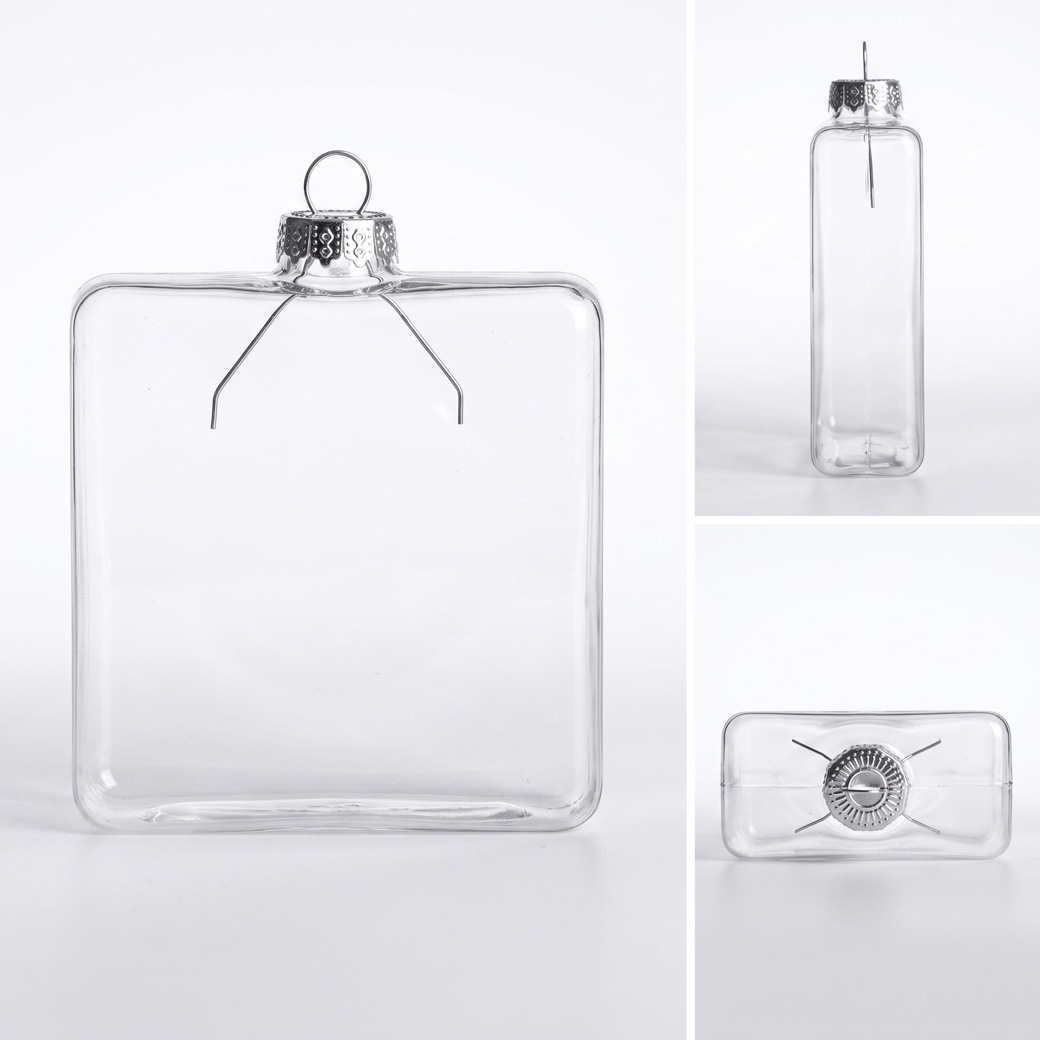 20 Pack 3.15 inch Glass Flat Square Cube DIY Paintable Fillable Christmas Ornament with Hanging Cap - 80mm 20 Pack 3.15 inch Glass Flat Square Cube DIY Paintable Fillable Christmas Ornament with Hanging Cap - 80mm