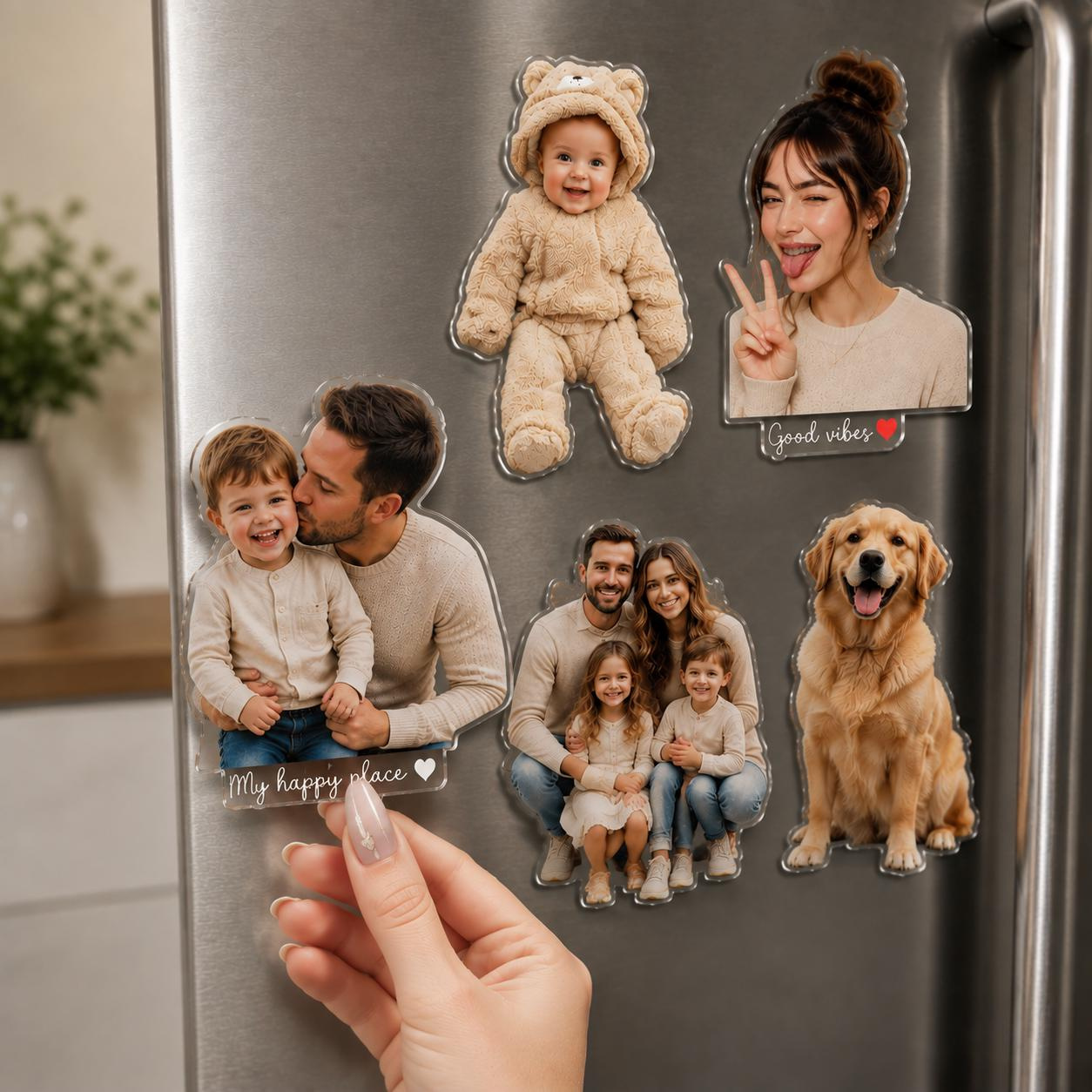 Custom Acrylic Photo Fridge Magnet – 4 Inch Family Keepsake, UV Printed Personalized Gift 2 - MeasureMason Custom Acrylic Photo Fridge Magnet – 4 Inch Family Keepsake, UV Printed Personalized Gift 2