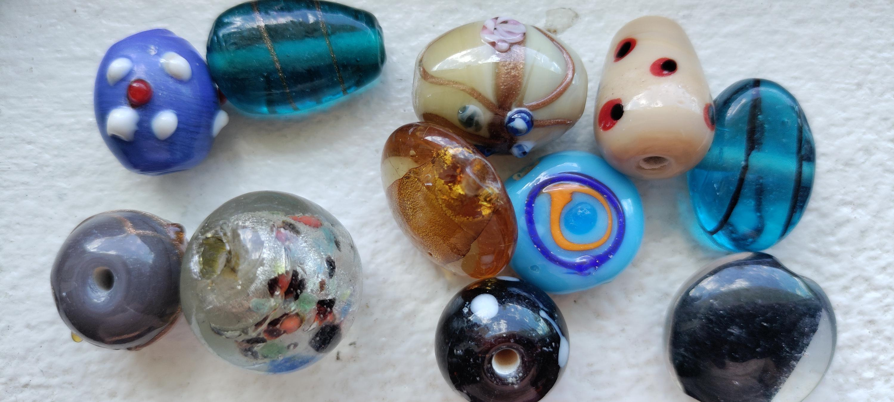Chunky Glass Craft Beads for Suncatchers and Ornaments - 50g Multicolor Mixed Boho Beads 14mm+ with 2-4mm Holes 4 - MeasureMason Chunky Glass Craft Beads for Suncatchers and Ornaments - 50g Multicolor Mixed Boho Beads 14mm+ with 2-4mm Holes 4