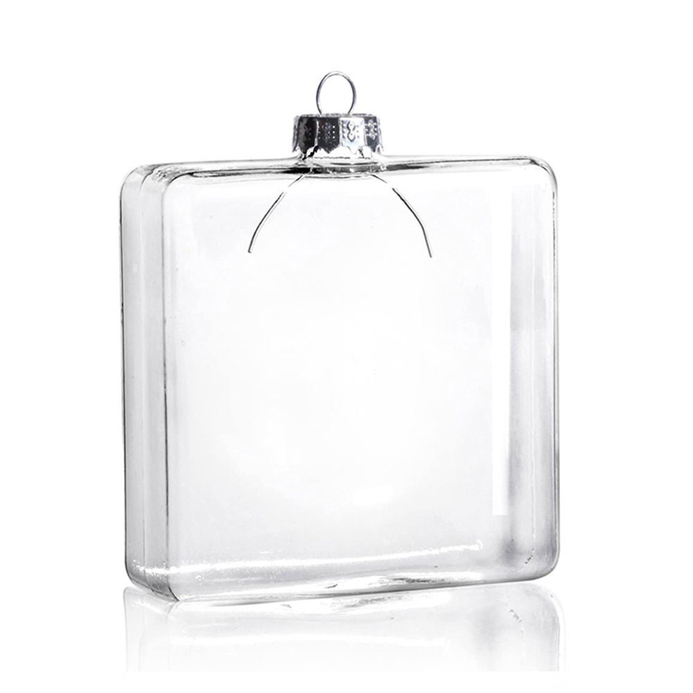 20 Pack 3.15 inch Glass Flat Square Cube DIY Paintable Fillable Christmas Ornament with Hanging Cap - 80mm 1 - MeasureMason 20 Pack 3.15 inch Glass Flat Square Cube DIY Paintable Fillable Christmas Ornament with Hanging Cap - 80mm 1