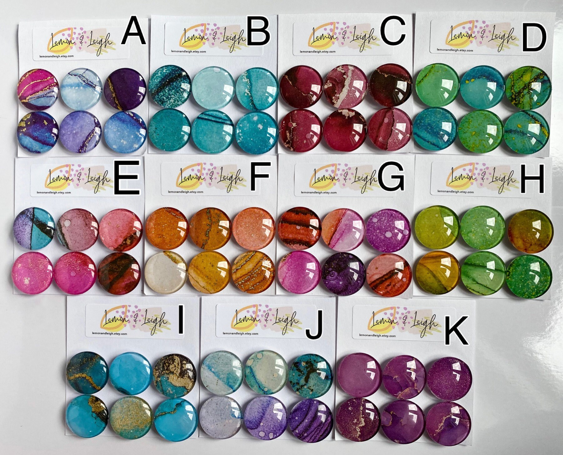 Alcohol Ink Abstract Magnets: Handmade Art Magnets, Set of 6 1 - MeasureMason Alcohol Ink Abstract Magnets: Handmade Art Magnets, Set of 6 1