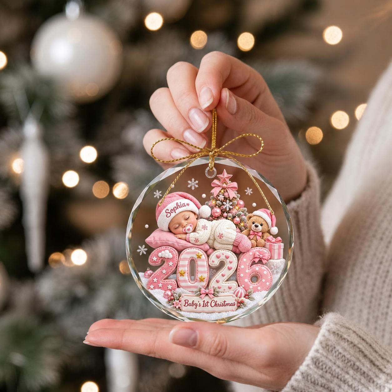 Personalized Babys First Christmas Glass Ornament with Custom Baby Name 2026 4 - MeasureMason Personalized Babys First Christmas Glass Ornament with Custom Baby Name 2026 4