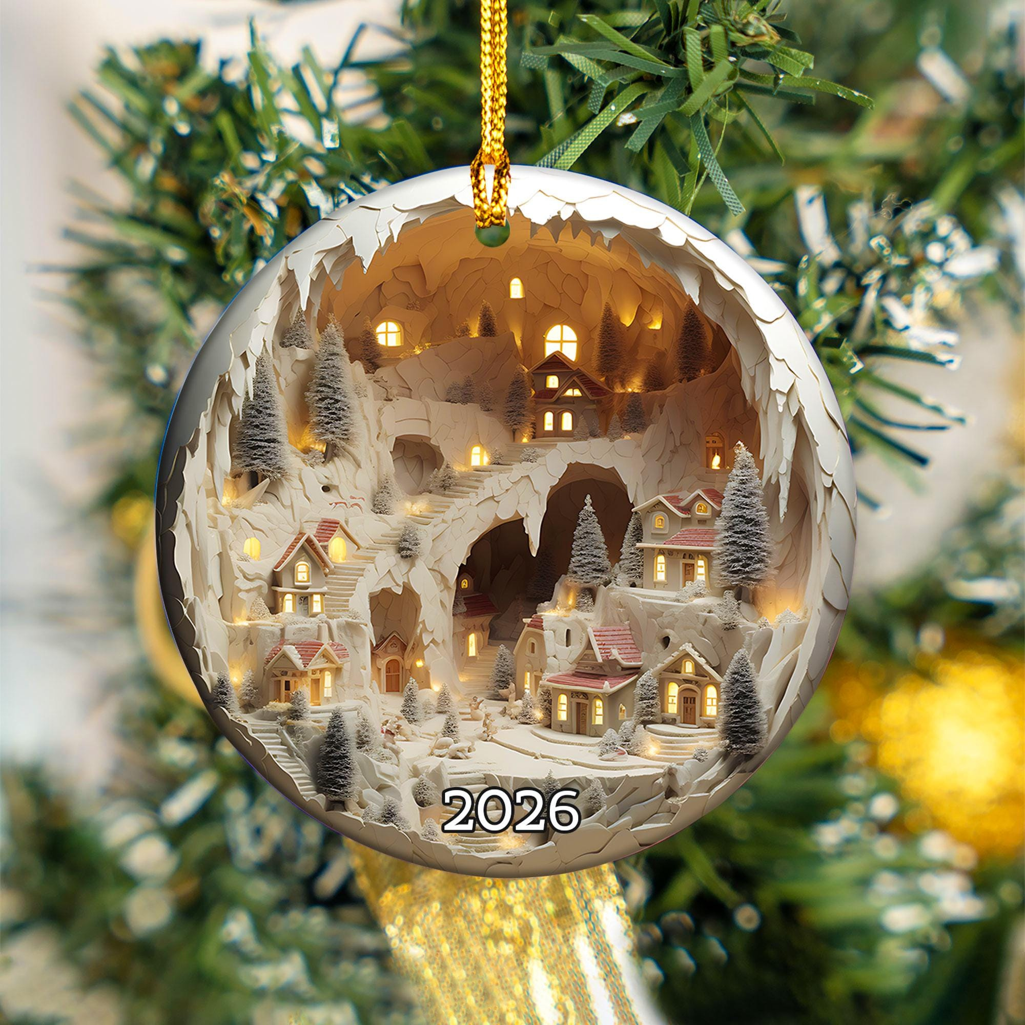 2026 Christmas Ornament Round Ceramic, Holiday Tree Decoration Heirloom Keepsake Gift for Mom, Family and Friends 2026 Christmas Ornament Round Ceramic, Holiday Tree Decoration Heirloom Keepsake Gift for Mom, Family and Friends