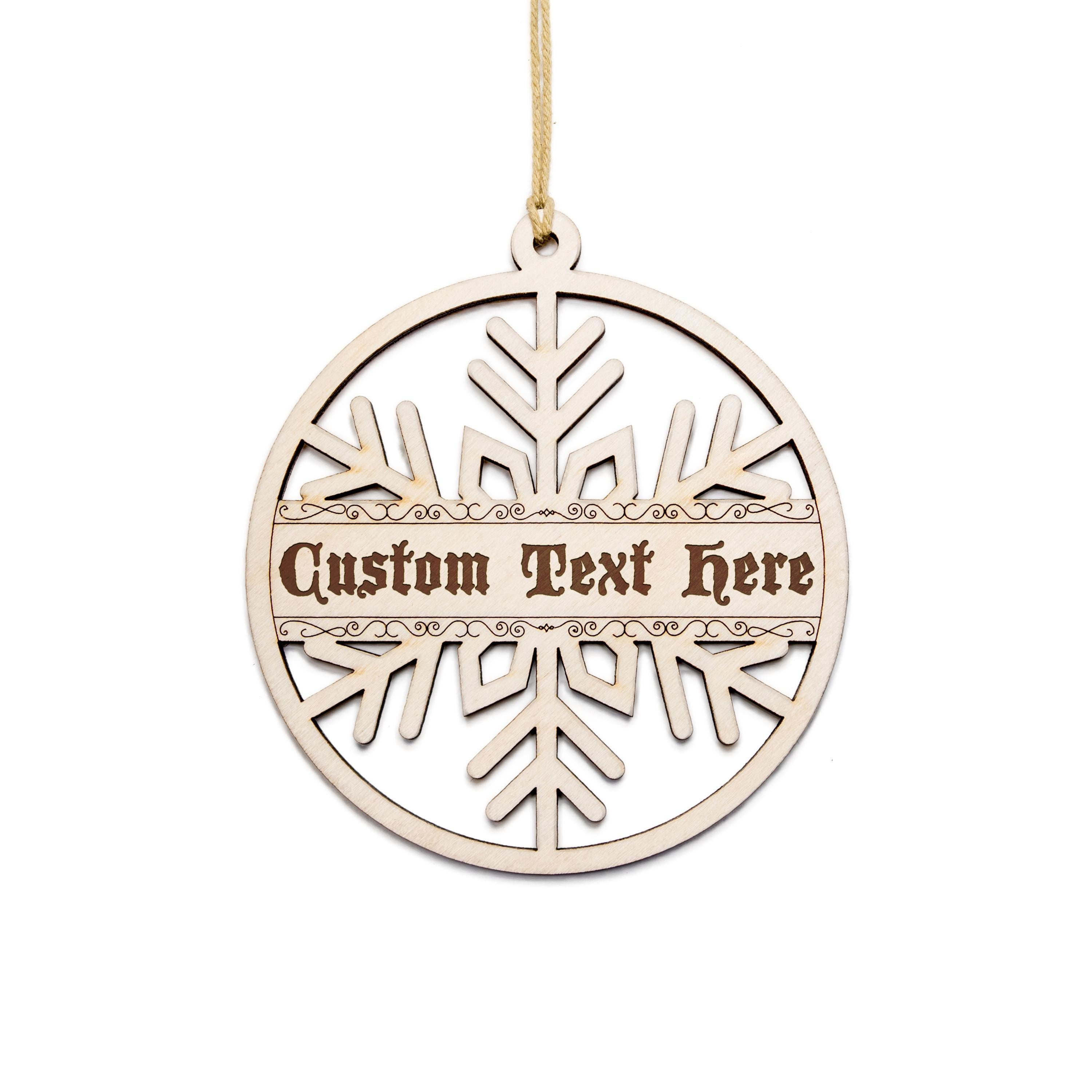 Custom Round Snowflake Wood Ornament – Laser Cut Personalized Holiday Tree Decor & Gift Topper