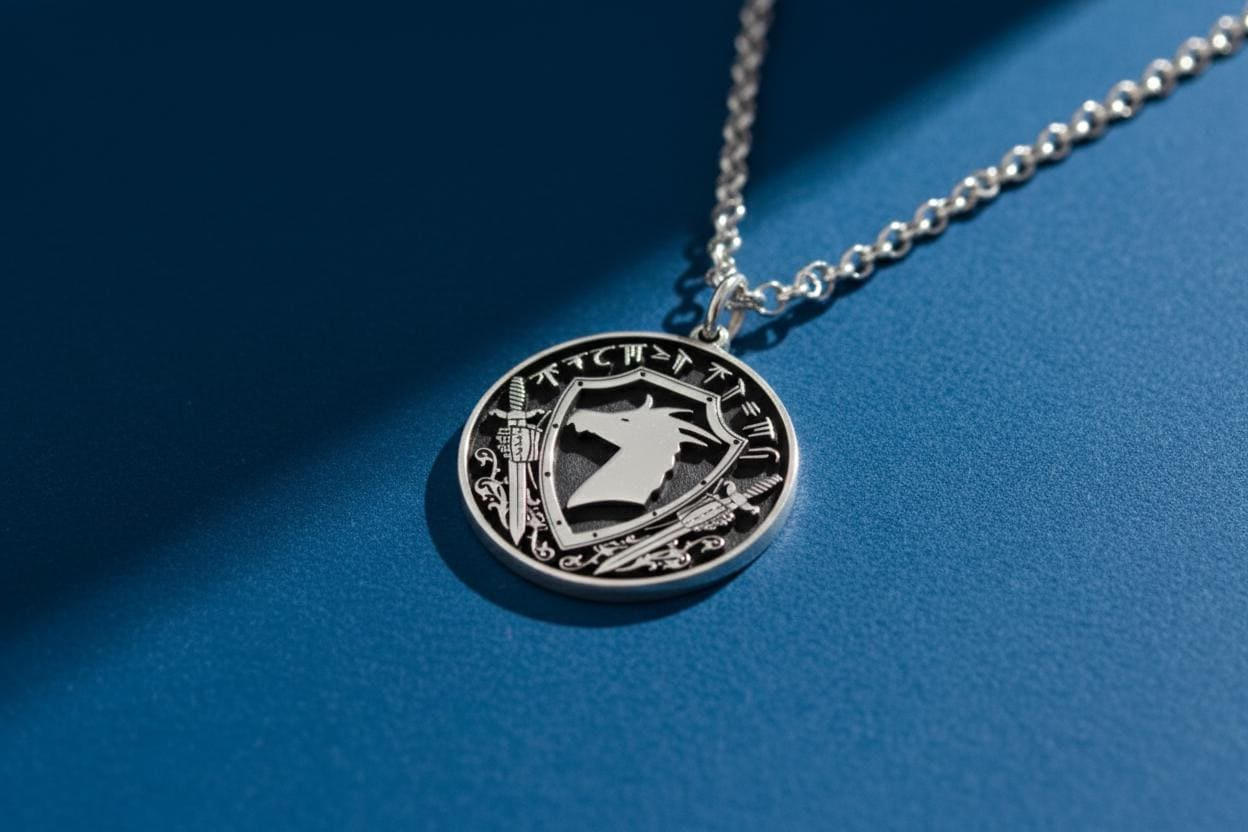 Custom Pendant Necklace – Personalized Engraved Medallion in 925 Silver or Gold